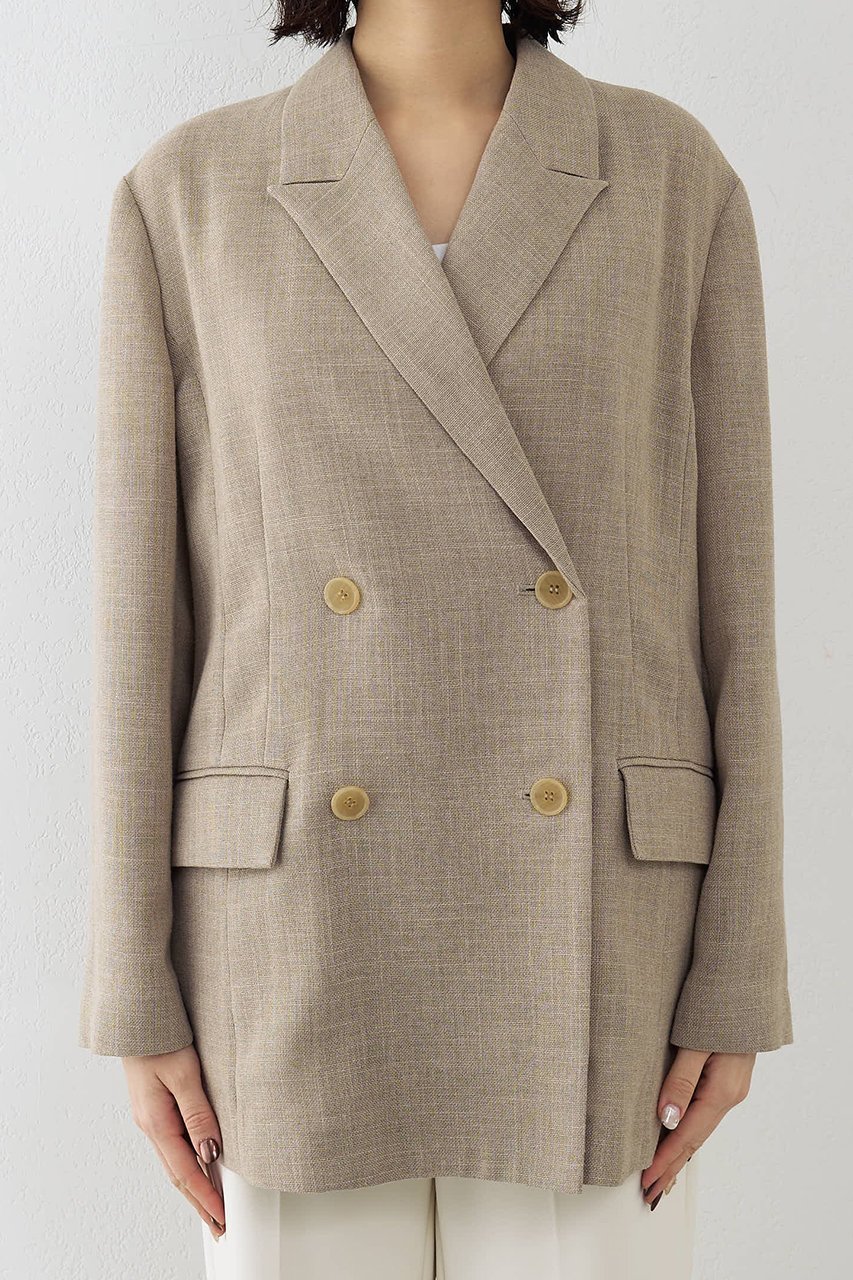 【ウィムガゼット/Whim Gazette】のリネンライクダブルテーラードジャケット 人気、トレンドファッション・服の通販 founy(ファニー) 　ファッション　Fashion　レディースファッション　Fashion for Women　アウター　Coat / Outerwear Collection　レディースジャケット・軽アウター　Jackets　テーラードジャケット / 通勤・きれいめスタイル　Tailored Jackets & Blazers　2026年　2026　おすすめ　Recommended / Our Picks　クール　Cool, Chic　ジャケット　Jacket, Outerwear　セットアップ　Set-Up, Coordinated Outfit　ダブル　Double, Double-Breasted　ドロップ　Drop Shoulder, Dropped Style　エレガント 上品　Elegant　夏　Summer　春　Spring　S/S・春夏　SS, Spring/Summer, Warm Season　other-5|ID: prp329100004849811 ipo3291000000035511283