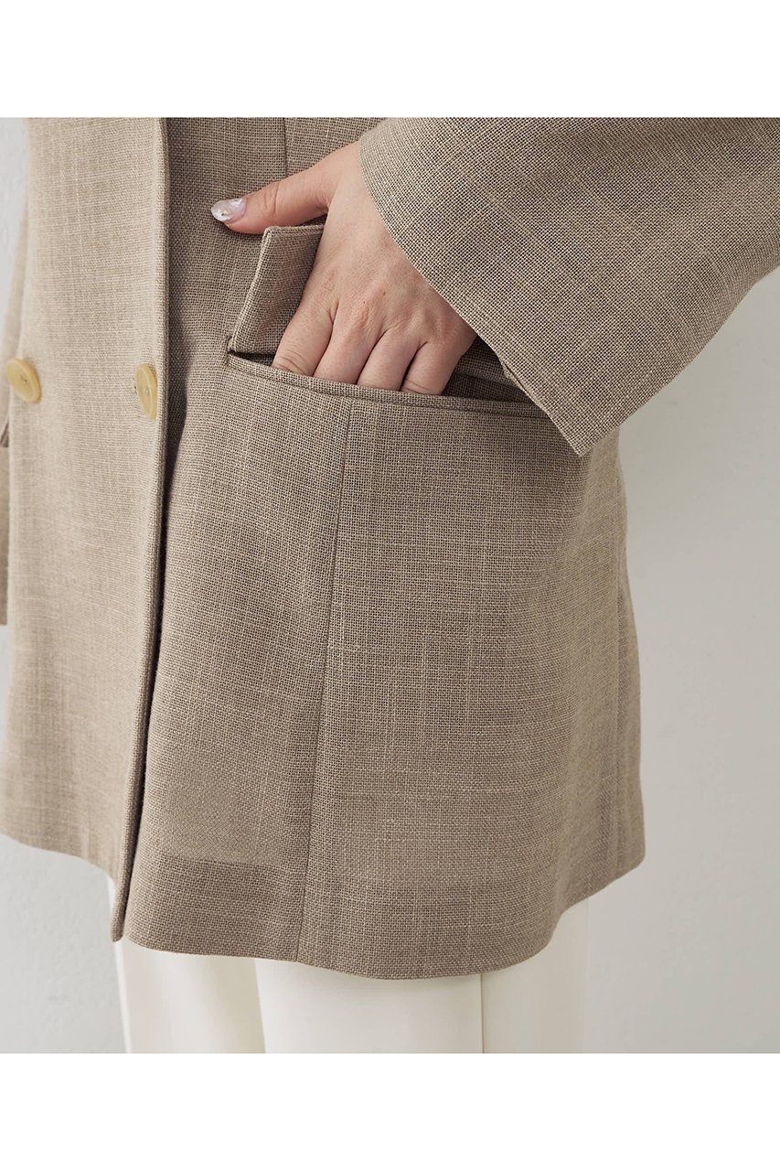 【ウィムガゼット/Whim Gazette】のリネンライクダブルテーラードジャケット 人気、トレンドファッション・服の通販 founy(ファニー) 　ファッション　Fashion　レディースファッション　Fashion for Women　アウター　Coat / Outerwear Collection　レディースジャケット・軽アウター　Jackets　テーラードジャケット / 通勤・きれいめスタイル　Tailored Jackets & Blazers　2026年　2026　おすすめ　Recommended / Our Picks　クール　Cool, Chic　ジャケット　Jacket, Outerwear　セットアップ　Set-Up, Coordinated Outfit　ダブル　Double, Double-Breasted　ドロップ　Drop Shoulder, Dropped Style　エレガント 上品　Elegant　夏　Summer　春　Spring　S/S・春夏　SS, Spring/Summer, Warm Season　other-8|ID: prp329100004849811 ipo3291000000035511288