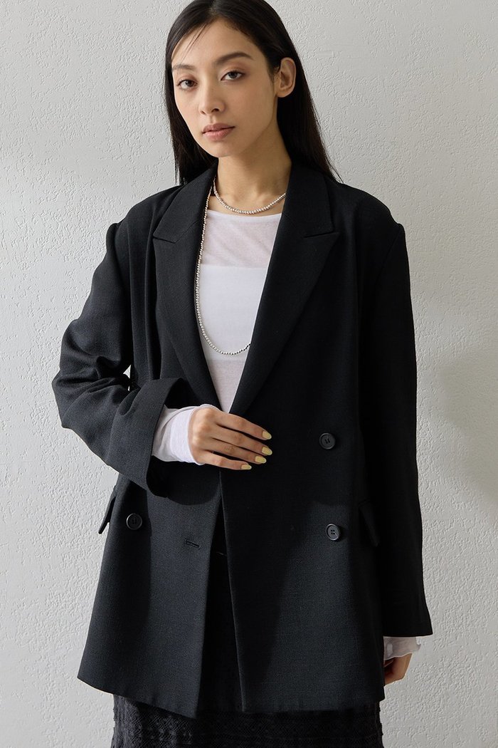 【ウィムガゼット/Whim Gazette】のリネンライクダブルテーラードジャケット インテリア・キッズ・メンズ・レディースファッション・服の通販 founy(ファニー) https://founy.com/ ファッション Fashion レディースファッション Fashion for Women アウター Coat / Outerwear Collection レディースジャケット・軽アウター Jackets テーラードジャケット / 通勤・きれいめスタイル Tailored Jackets & Blazers おすすめ Recommended / Our Picks クール Cool, Chic ジャケット Jacket, Outerwear セットアップ Set-Up, Coordinated Outfit ダブル Double, Double-Breasted ドロップ Drop Shoulder, Dropped Style エレガント 上品 Elegant |ID: prp329100004849811 ipo3291000000036781402