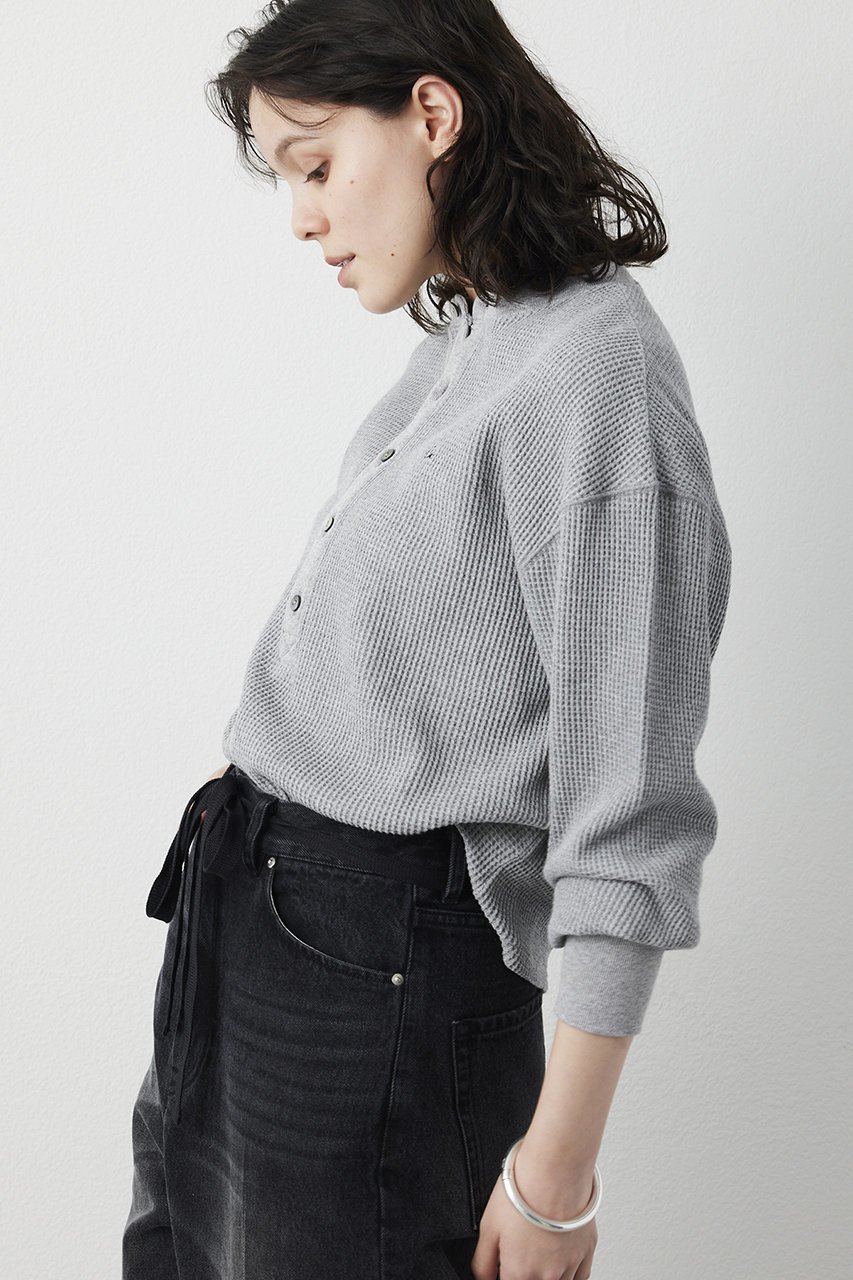 【ウィムガゼット/Whim Gazette】のサーマルヘンリープルオーバー 人気、トレンドファッション・服の通販 founy(ファニー) 　ファッション　Fashion　レディースファッション　Fashion for Women　トップス・カットソー　Cut & Sew Tops　シャツ・ブラウス・オフィスカジュアル　Elegant Blouses & Button-Ups　ロングTシャツ・Tシャツ　Longline T-Shirts & Tees　カジュアルプルオーバー・ニットトップス　Pullovers & Knit Tops / Casual Pullovers　カットソー・ベーシックTシャツ　Cut-and-Sewn Tops / Stretch Tees & Basics　スリーブ　Sleeve, Long Sleeve / Short Sleeve　ロング　Long, Long-Length　ワッフル　Waffle, Waffle Knit　other-3|ID: prp329100004849812 ipo3291000000035853759