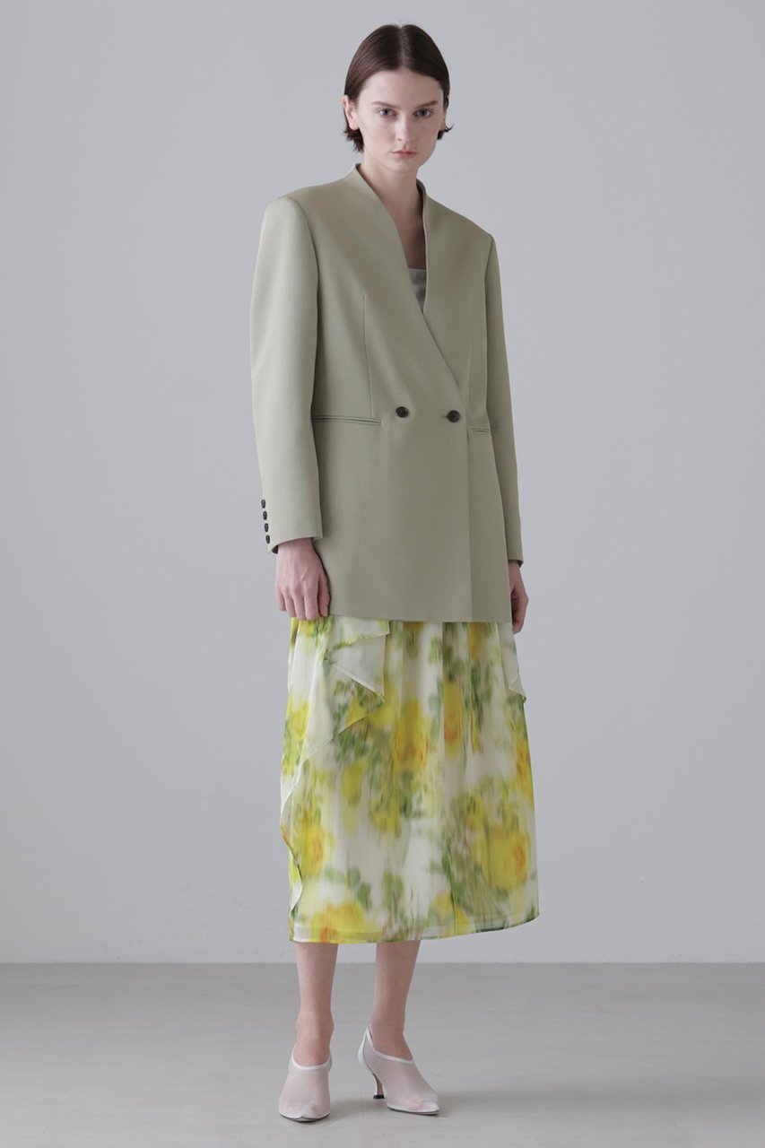 【アドーア/ADORE】のミスティングフラワープリントスカート 人気、トレンドファッション・服の通販 founy(ファニー) 　ファッション　Fashion　レディースファッション　Fashion for Women　スカート　Skirts　ロングスカート　Long Skirts / Maxi & Midi Skirts　イエロー　Yellow　エアリー　Airy Texture　シフォン　Chiffon, Lightweight Fabric　ティアード　Tiered, Tiered Style　フェミニン　Feminine, Girly　フラワー　Flower, Floral　フロント　Front, Front Design　プリント　Print, Printed Pattern　ロング　Long, Long-Length　other-2|ID: prp329100004849816 ipo3291000000035998512