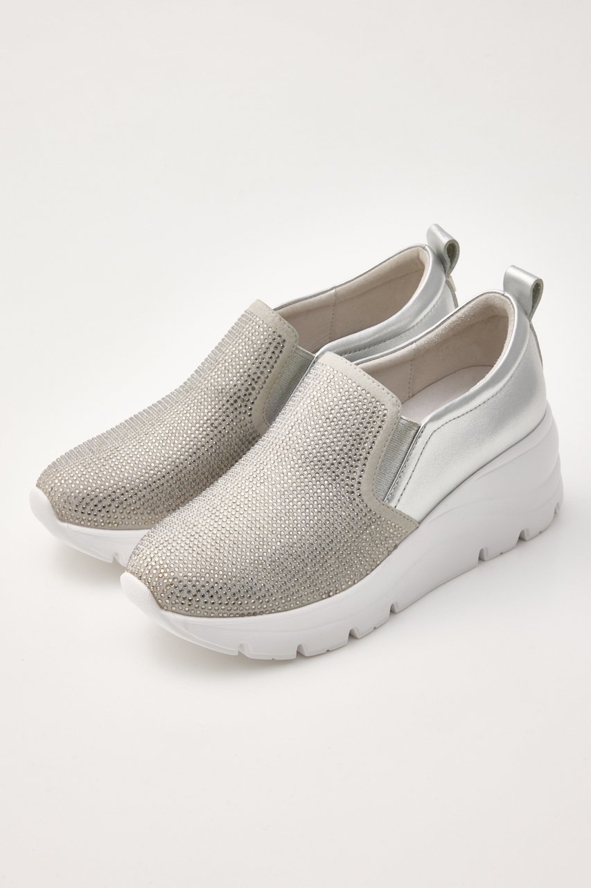 【スタッカート/STACCATO】のクリスハイヒールスリッポン インテリア・キッズ・メンズ・レディースファッション・服の通販 founy(ファニー) 　ファッション　Fashion　レディースファッション　Fashion for Women　2026年　2026　コンビ　Combo, Combination Style　シューズ　Shoes, Footwear　ストーン　Stone, Gem-Like　フラット　Flat, Flat Shoes　エレガント 上品　Elegant　人気　Popular, Best Seller　夏　Summer　春　Spring　S/S・春夏　SS, Spring/Summer, Warm Season　軽量　Lightweight, Ultra Light　シルバー|ID: prp329100004849819 ipo3291000000035511497