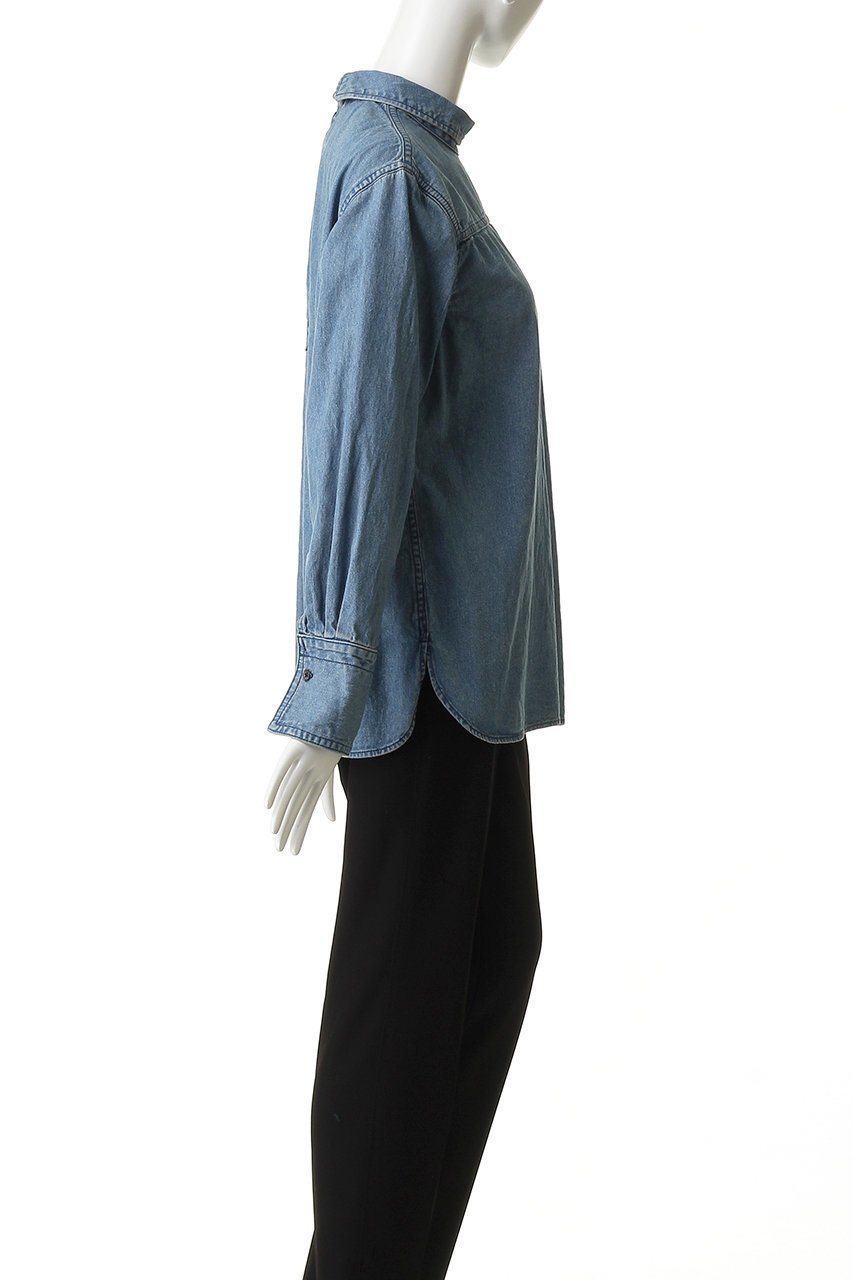 【バウト/BOWTE】のDENIM STAND COLLAR LONG SLEEVE SHIRT 人気、トレンドファッション・服の通販 founy(ファニー) 　ファッション　Fashion　レディースファッション　Fashion for Women　トップス・カットソー　Cut & Sew Tops　シャツ・ブラウス・オフィスカジュアル　Elegant Blouses & Button-Ups　シンプル　Simple, Minimal　スタンド　Stand Collar, Upright Stand　スリット　Slit, Slit Detail　スリーブ　Sleeve, Long Sleeve / Short Sleeve　デニム　Denim, Jeans Material　ボトム　Bottoms, Lower Wear　モダン　Modern, Contemporary　ロング　Long, Long-Length　other-3|ID: prp329100004849825 ipo3291000000035998766