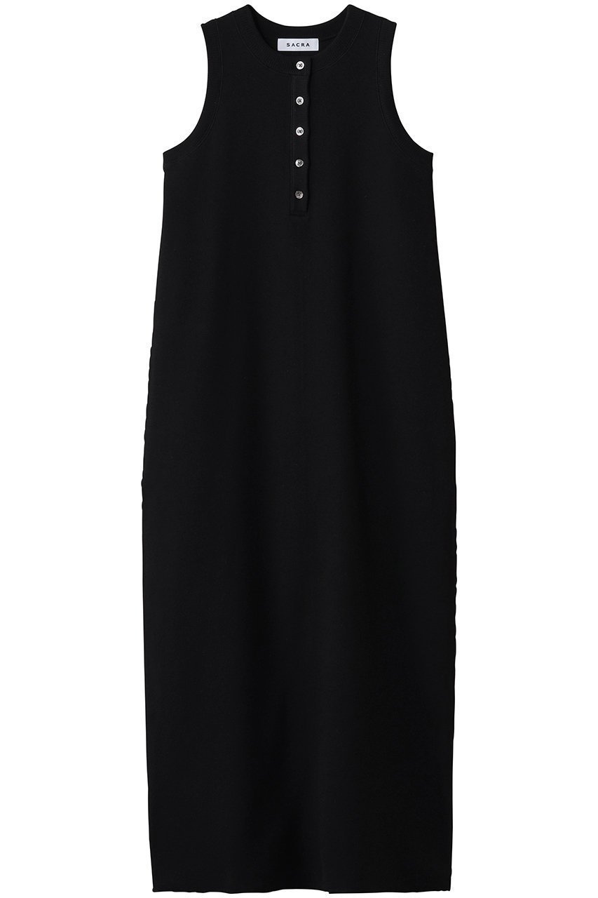 【サクラ/SACRA】のダブルフェイスコットンノースリーブワンピース インテリア・キッズ・メンズ・レディースファッション・服の通販 founy(ファニー) ファッション Fashion レディースファッション Fashion for Women ワンピース Dresses チュニック Tunic Tops & Dresses アメリカン American Style スリーブ Sleeve, Long Sleeve / Short Sleeve ダブル Double, Double-Breasted チュニック Tunic, Long Top デコルテ Décolleté, Neckline フェイス Face, Facial Design ロング Long, Long-Length ブラック|ID: prp329100004849968 ipo3291000000035734315