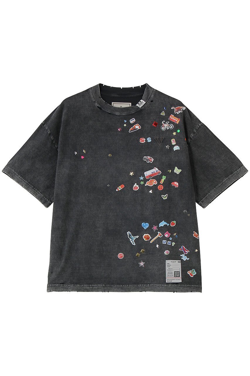 【メゾン ミハラヤスヒロ/Maison MIHARA YASUHIRO】の【Maison MIHARA YASUHIRO】BLEACHED KIDS STICKER Tシャツ インテリア・キッズ・メンズ・レディースファッション・服の通販 founy(ファニー) ファッション Fashion レディースファッション Fashion for Women トップス・カットソー Cut & Sew Tops シャツ・ブラウス・オフィスカジュアル Elegant Blouses & Button-Ups ロングTシャツ・Tシャツ Longline T-Shirts & Tees カットソー・ベーシックTシャツ Cut-and-Sewn Tops / Stretch Tees & Basics 2026年 2026 ショート Short, Short Length スリーブ Sleeve, Long Sleeve / Short Sleeve ダメージ Distressed, Destroyed 夏 Summer 春 Spring S/S・春夏 SS, Spring/Summer, Warm Season ブラック|ID: prp329100004849969 ipo3291000000036070036
