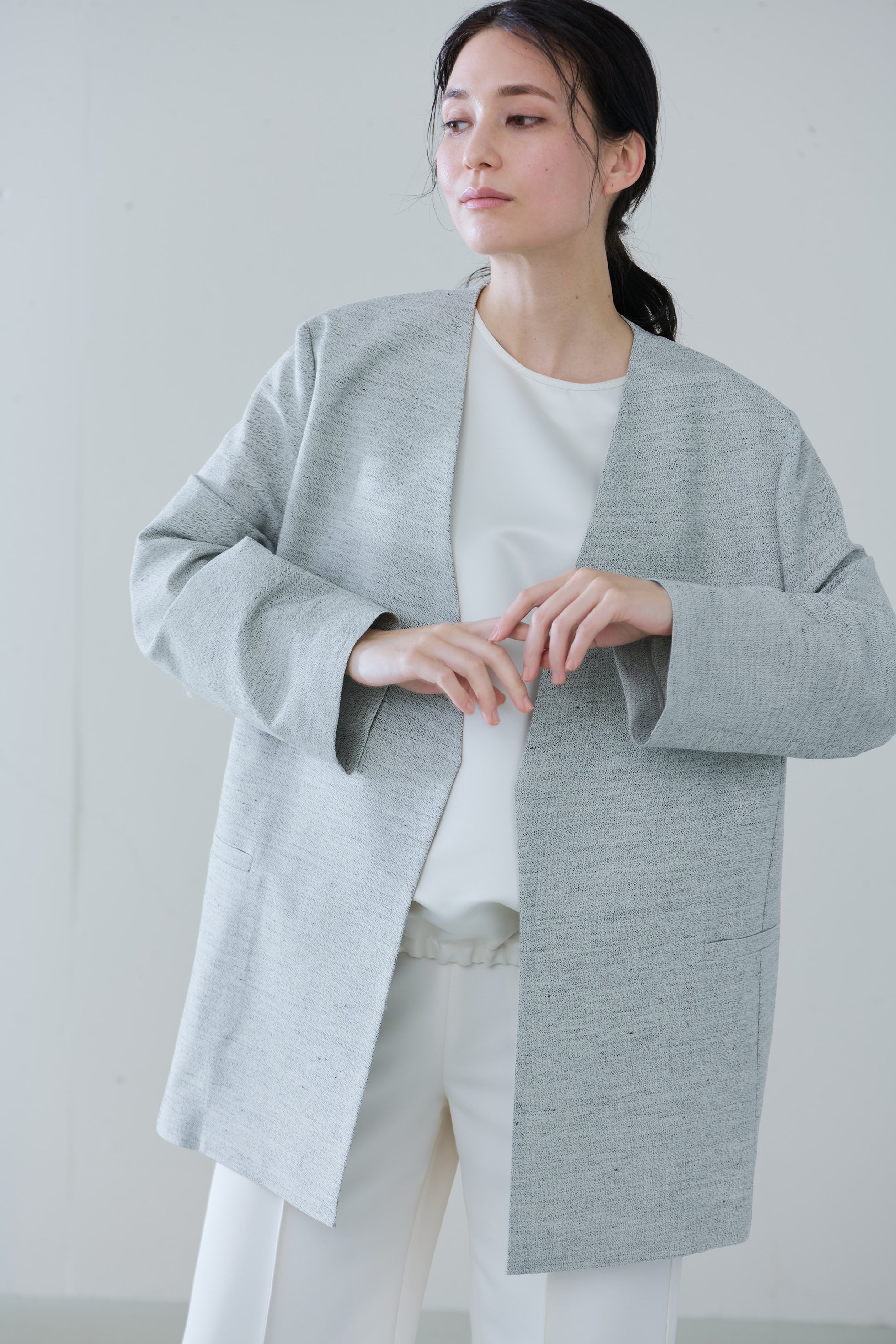 【ジェイドット/j.】のヘザーリネンウールボクシージャケット 人気、トレンドファッション・服の通販 founy(ファニー) 　ファッション　Fashion　レディースファッション　Fashion for Women　アウター　Coat / Outerwear Collection　レディースジャケット・軽アウター　Jackets　おすすめ　Recommended / Our Picks　ジャケット　Jacket, Outerwear　セットアップ　Set-Up, Coordinated Outfit　リネン　Linen, Linen Fabric　別注　Limited Edition, Custom Order　夏　Summer　春　Spring　S/S・春夏　SS, Spring/Summer, Warm Season　other-7|ID: prp329100004849985 ipo3291000000035527003