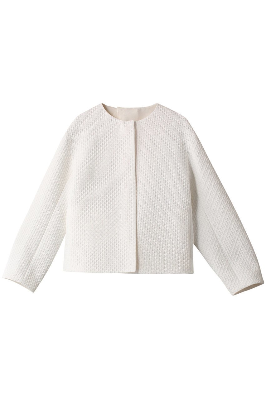 【ジェイドット/j.】のストレッチジャカードノーカラージャケット 人気、トレンドファッション・服の通販 founy(ファニー) 　ファッション　Fashion　レディースファッション　Fashion for Women　アウター　Coat / Outerwear Collection　レディースジャケット・軽アウター　Jackets　ノーカラージャケット / シンプル上品コーデ　Collarless Jackets　おすすめ　Recommended / Our Picks　ジャカード／ジャガード　Jacquard, Woven Pattern　ジャケット　Jacket, Outerwear　ストレッチ　Stretch, Stretchy Fabric　セットアップ　Set-Up, Coordinated Outfit　リボン　Ribbon, Bow　 other-1|ID: prp329100004849986 ipo3291000000035527005