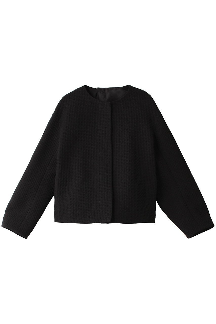 【ジェイドット/j.】のストレッチジャカードノーカラージャケット インテリア・キッズ・メンズ・レディースファッション・服の通販 founy(ファニー) 　ファッション　Fashion　レディースファッション　Fashion for Women　アウター　Coat / Outerwear Collection　レディースジャケット・軽アウター　Jackets　ノーカラージャケット / シンプル上品コーデ　Collarless Jackets　おすすめ　Recommended / Our Picks　ジャカード／ジャガード　Jacquard, Woven Pattern　ジャケット　Jacket, Outerwear　ストレッチ　Stretch, Stretchy Fabric　セットアップ　Set-Up, Coordinated Outfit　リボン　Ribbon, Bow　ブラック|ID: prp329100004849986 ipo3291000000035527007