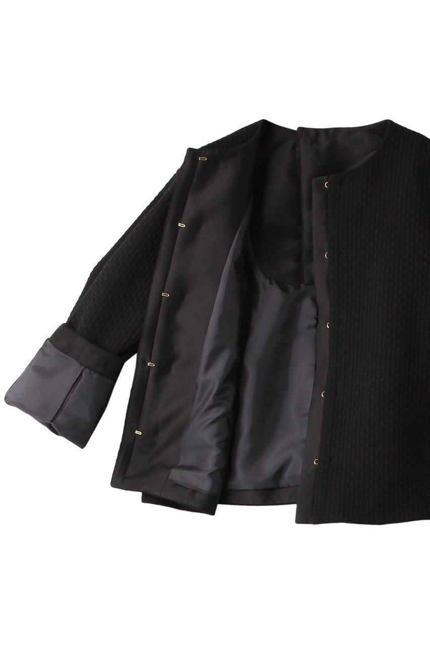 【ジェイドット/j.】のストレッチジャカードノーカラージャケット 人気、トレンドファッション・服の通販 founy(ファニー) 　ファッション　Fashion　レディースファッション　Fashion for Women　アウター　Coat / Outerwear Collection　レディースジャケット・軽アウター　Jackets　ノーカラージャケット / シンプル上品コーデ　Collarless Jackets　おすすめ　Recommended / Our Picks　ジャカード／ジャガード　Jacquard, Woven Pattern　ジャケット　Jacket, Outerwear　ストレッチ　Stretch, Stretchy Fabric　セットアップ　Set-Up, Coordinated Outfit　リボン　Ribbon, Bow　other-6|ID: prp329100004849986 ipo3291000000035527012