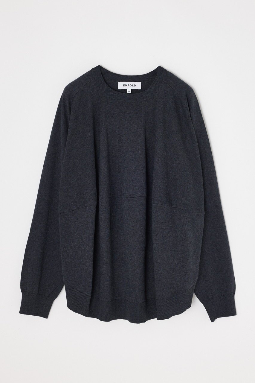 【エンフォルド/ENFOLD】のFULL-MOON PULLOVER インテリア・キッズ・メンズ・レディースファッション・服の通販 founy(ファニー) 　ファッション　Fashion　レディースファッション　Fashion for Women　トップス・カットソー　Cut & Sew Tops　シャツ・ブラウス・オフィスカジュアル　Elegant Blouses & Button-Ups　カジュアルプルオーバー・ニットトップス　Pullovers & Knit Tops / Casual Pullovers　なめらか　Smooth, Silky Texture　サークル　Circle, Round Design　シルク　Silk, 100% Silk　スリーブ　Sleeve, Long Sleeve / Short Sleeve　センター　Center, Center Line　ドレープ　Drape, Draping Fabric　パターン　Pattern, Design Print　ロング　Long, Long-Length　定番　Standard, Basic Item　チャコールグレー|ID: prp329100004850064 ipo3291000000035890383