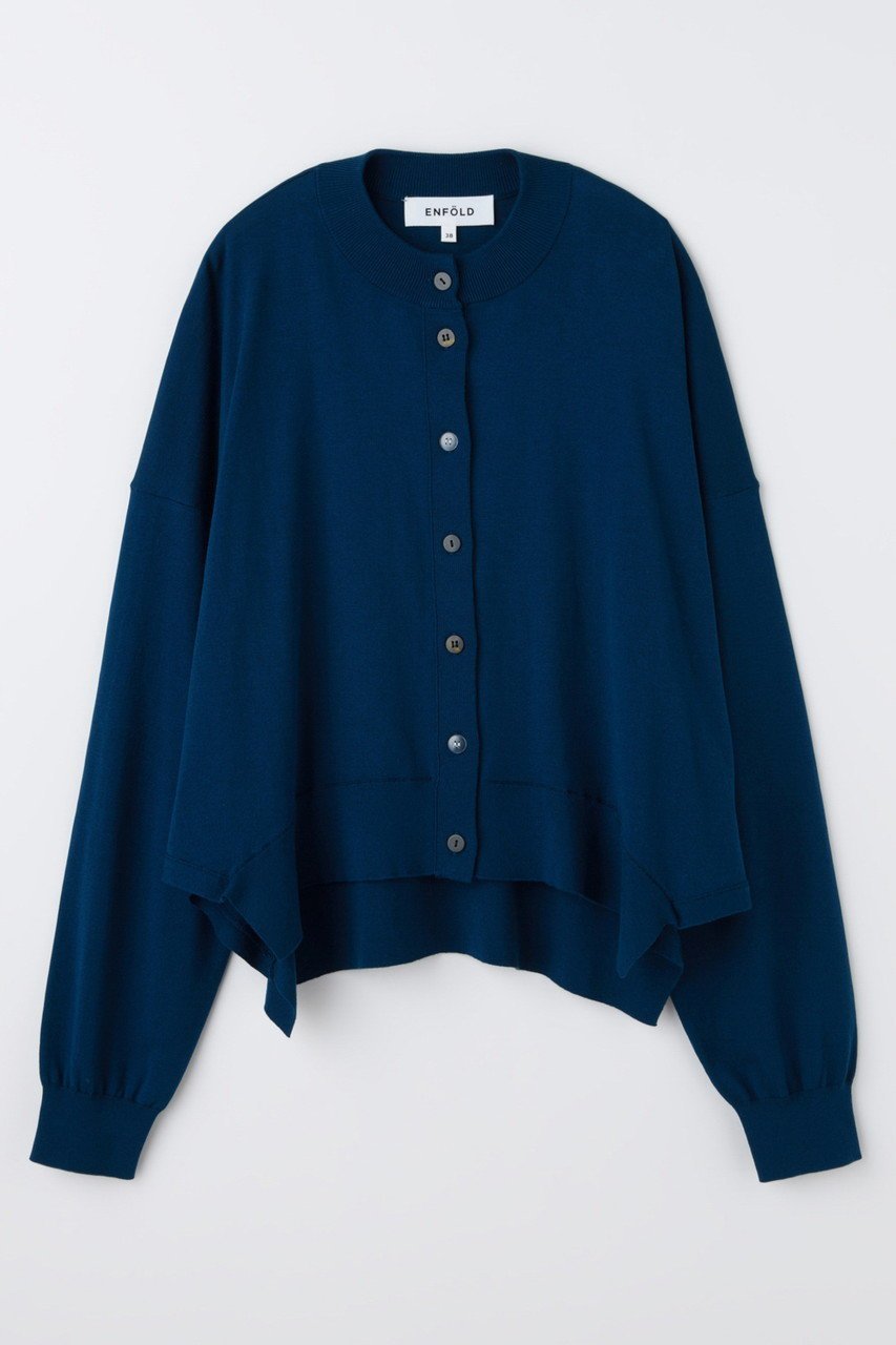 【エンフォルド/ENFOLD】のHIGH-NECK CARDIGAN インテリア・キッズ・メンズ・レディースファッション・服の通販 founy(ファニー) ファッション Fashion レディースファッション Fashion for Women トップス・カットソー Cut & Sew Tops ニット Knit Tops & Sweaters カーディガン・羽織り Layered Style Cardigans 2026年 2026 なめらか Smooth, Silky Texture カーディガン Cardigan, Knitwear シルク Silk, 100% Silk ハイネック High Neck, Mock Neck バランス Balance, Style Balance ボックス Boxy, Box Shape ワイド Wide, Wide Fit エレガント 上品 Elegant 夏 Summer 定番 Standard, Basic Item 春 Spring S/S・春夏 SS, Spring/Summer, Warm Season ダークブルー|ID: prp329100004850067 ipo3291000000035533676