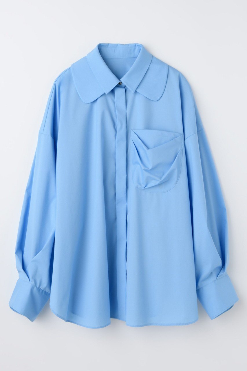 【エンフォルド/ENFOLD】のTULIP SHIRT インテリア・キッズ・メンズ・レディースファッション・服の通販 founy(ファニー) ファッション Fashion レディースファッション Fashion for Women トップス・カットソー Cut & Sew Tops シャツ・ブラウス・オフィスカジュアル Elegant Blouses & Button-Ups 2026年 2026 カッティング Cutting Detail スリーブ Sleeve, Long Sleeve / Short Sleeve ダブル Double, Double-Breasted チューリップ Tube, Tube Top フラワー Flower, Floral ポケット Pocket, Pocket Detail ロング Long, Long-Length 夏 Summer 春 Spring S/S・春夏 SS, Spring/Summer, Warm Season ライトブルー|ID: prp329100004850070 ipo3291000000035533692