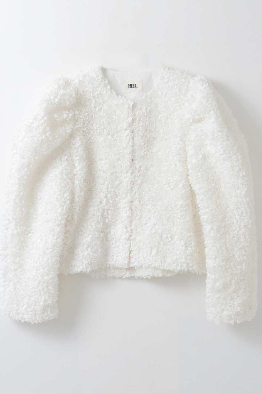 【ハー/HER.】の【2/5 11:00販売開始】3Dレースジャケット インテリア・キッズ・メンズ・レディースファッション・服の通販 founy(ファニー) 　ファッション　Fashion　レディースファッション　Fashion for Women　アウター　Coat / Outerwear Collection　レディースジャケット・軽アウター　Jackets　2026年　2026　ジャケット　Jacket, Outerwear　バランス　Balance, Style Balance　フロント　Front, Front Design　レース　Lace, Lace Fabric　夏　Summer　春　Spring　S/S・春夏　SS, Spring/Summer, Warm Season　ホワイト|ID: prp329100004851046 ipo3291000000035568010