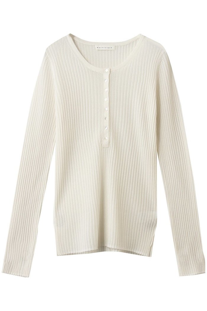 【マルティニーク/martinique】のハーフスナップボタンセーター インテリア・キッズ・メンズ・レディースファッション・服の通販 founy(ファニー) https://founy.com/ ファッション Fashion レディースファッション Fashion for Women トップス・カットソー Cut & Sew Tops ニット Knit Tops & Sweaters カジュアルプルオーバー・ニットトップス Pullovers & Knit Tops / Casual Pullovers 2026年 2026 インナー Innerwear シアー Sheer, See-Through フィット Fit, Slim Fit ボーダー Border, Stripe 夏 Summer 春 Spring S/S・春夏 SS, Spring/Summer, Warm Season |ID: prp329100004851049 ipo3291000000035568055