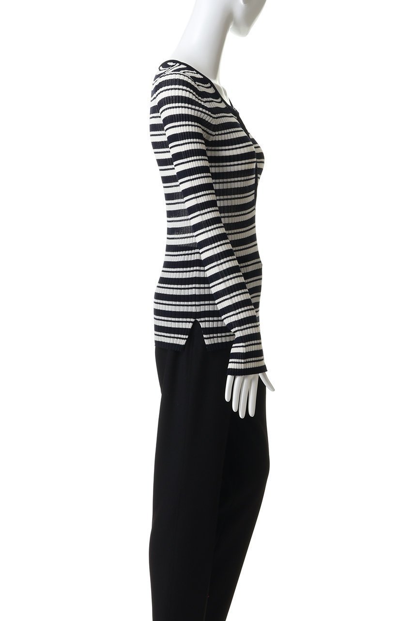 【マルティニーク/martinique】のハーフスナップボタンセーター 人気、トレンドファッション・服の通販 founy(ファニー) 　ファッション　Fashion　レディースファッション　Fashion for Women　トップス・カットソー　Cut & Sew Tops　ニット　Knit Tops & Sweaters　カジュアルプルオーバー・ニットトップス　Pullovers & Knit Tops / Casual Pullovers　インナー　Innerwear　シアー　Sheer, See-Through　フィット　Fit, Slim Fit　ボーダー　Border, Stripe　other-3|ID: prp329100004851049 ipo3291000000035626855