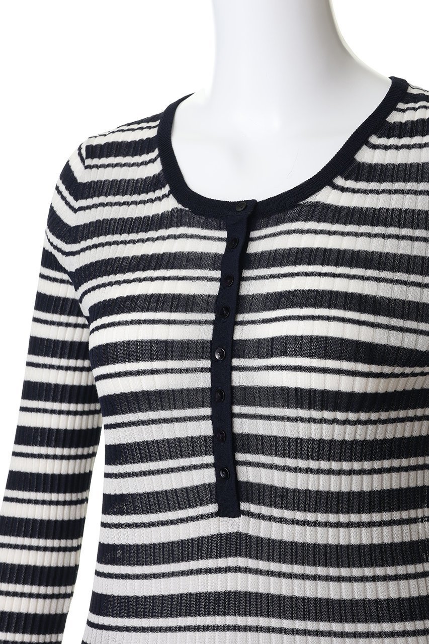 【マルティニーク/martinique】のハーフスナップボタンセーター 人気、トレンドファッション・服の通販 founy(ファニー) 　ファッション　Fashion　レディースファッション　Fashion for Women　トップス・カットソー　Cut & Sew Tops　ニット　Knit Tops & Sweaters　カジュアルプルオーバー・ニットトップス　Pullovers & Knit Tops / Casual Pullovers　インナー　Innerwear　シアー　Sheer, See-Through　フィット　Fit, Slim Fit　ボーダー　Border, Stripe　other-5|ID: prp329100004851049 ipo3291000000035626857