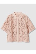 【アナイ/ANAYI】の【セットアップ対象商品】リーフコード刺繍半袖 ブラウス ピンク|ID: prp329100004851055 ipo3291000000035568126