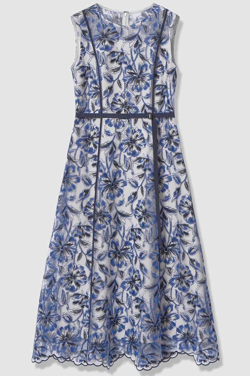 【アナイ/ANAYI】のフラワーエンブロイダリーフレア ワンピース インテリア・キッズ・メンズ・レディースファッション・服の通販 founy(ファニー) 　ファッション　Fashion　レディースファッション　Fashion for Women　ワンピース　Dresses　チュニック　Tunic Tops & Dresses　2026年　2026　エレガント 上品　Elegant　チュニック　Tunic, Long Top　チュール　Tulip, Tulip Motif　ノースリーブ　Sleeveless, No-Sleeve　パイピング　Piping, Trim Design　フラワー　Flower, Floral　フレア　Flare, Flared　モチーフ　Motif, Design Theme　ロング　Long, Long-Length　夏　Summer　春　Spring　S/S・春夏　SS, Spring/Summer, Warm Season　ブルー|ID: prp329100004851058 ipo3291000000035568153