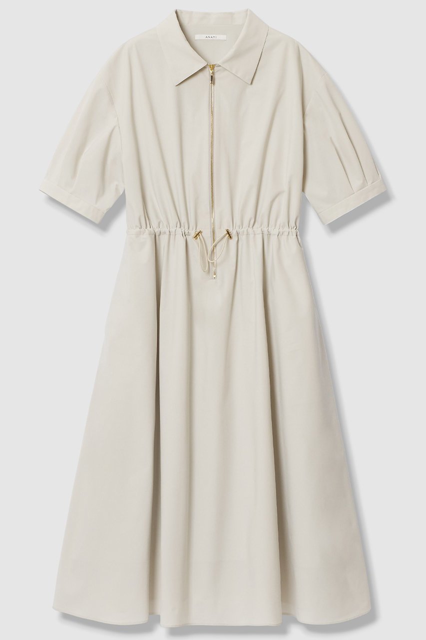 【アナイ/ANAYI】の2WAYストレッチジップ ワンピース インテリア・キッズ・メンズ・レディースファッション・服の通販 founy(ファウニー) 　ファッション　Fashion　レディースファッション　Fashion for Women　ワンピース　Dresses　チュニック　Tunic Tops & Dresses　ストリング　String, Drawstring　ストレッチ　Stretch, Stretchy Fabric　タフタ　Taffeta, Structured Fabric　チュニック　Tunic, Long Top　ドロップ　Drop Shoulder, Dropped Style　フロント　Front, Front Design　ロング　Long, Long-Length　エレガント 上品　Elegant　ベージュ|ID: prp329100004851067 ipo3291000000036686120