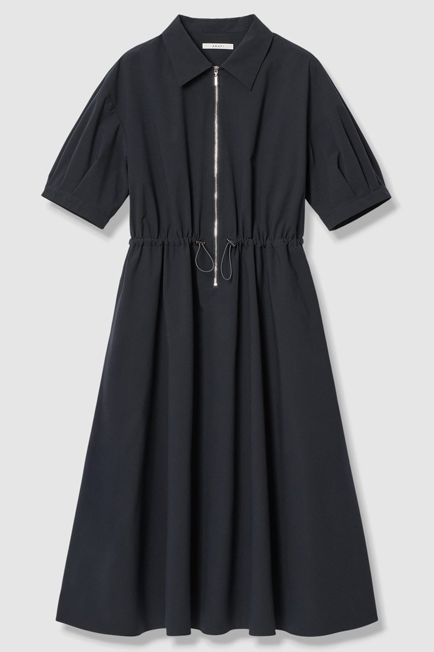 【アナイ/ANAYI】の2WAYストレッチジップ ワンピース インテリア・キッズ・メンズ・レディースファッション・服の通販 founy(ファウニー) 　ファッション　Fashion　レディースファッション　Fashion for Women　ワンピース　Dresses　チュニック　Tunic Tops & Dresses　ストリング　String, Drawstring　ストレッチ　Stretch, Stretchy Fabric　タフタ　Taffeta, Structured Fabric　チュニック　Tunic, Long Top　ドロップ　Drop Shoulder, Dropped Style　フロント　Front, Front Design　ロング　Long, Long-Length　エレガント 上品　Elegant　ネイビー|ID: prp329100004851067 ipo3291000000036686121