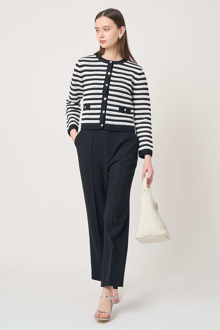 【アナイ/ANAYI】のアイレットボーダー カーディガン 人気、トレンドファッション・服の通販 founy(ファニー) ファッション Fashion レディースファッション Fashion for Women トップス・カットソー Cut & Sew Tops ニット Knit Tops & Sweaters カーディガン・羽織り Layered Style Cardigans カーディガン Cardigan, Knitwear ジャケット Jacket, Outerwear トリミング Trimming, Decorative Edge フォルム Silhouette, Form ボーダー Border, Stripe ミドル Middle Length, Mid Height エレガント 上品 Elegant 春 Spring other-7|ID: prp329100004851070 ipo3291000000036143912