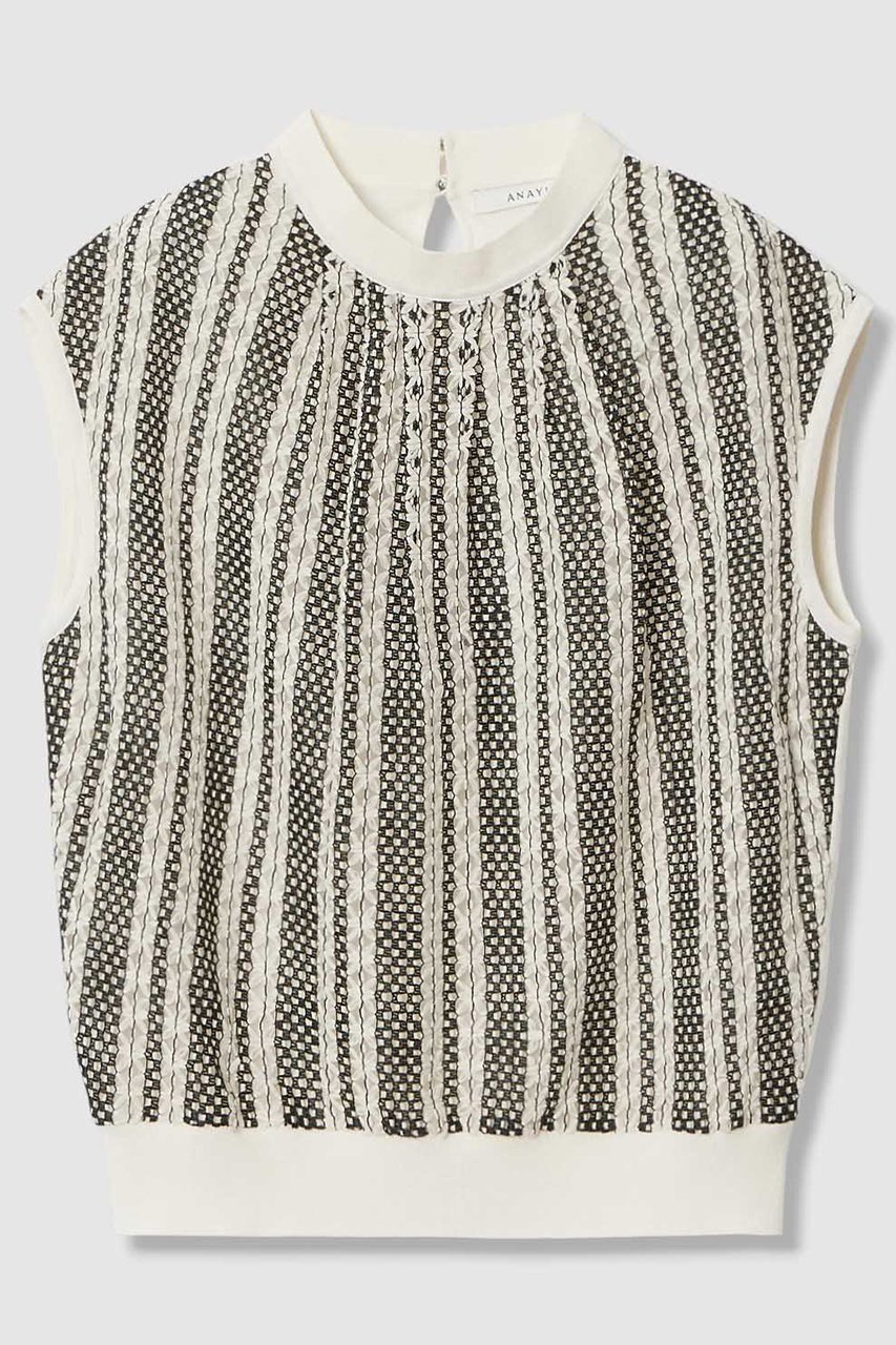 【アナイ/ANAYI】のインポートレースドッキング プルオーバー インテリア・キッズ・メンズ・レディースファッション・服の通販 founy(ファニー) 　ファッション　Fashion　レディースファッション　Fashion for Women　トップス・カットソー　Cut & Sew Tops　ニット　Knit Tops & Sweaters　カジュアルプルオーバー・ニットトップス　Pullovers & Knit Tops / Casual Pullovers　2026年　2026　ハイネック　High Neck, Mock Neck　レース　Lace, Lace Fabric　エレガント 上品　Elegant　夏　Summer　春　Spring　S/S・春夏　SS, Spring/Summer, Warm Season　ホワイト系|ID: prp329100004851071 ipo3291000000035568263