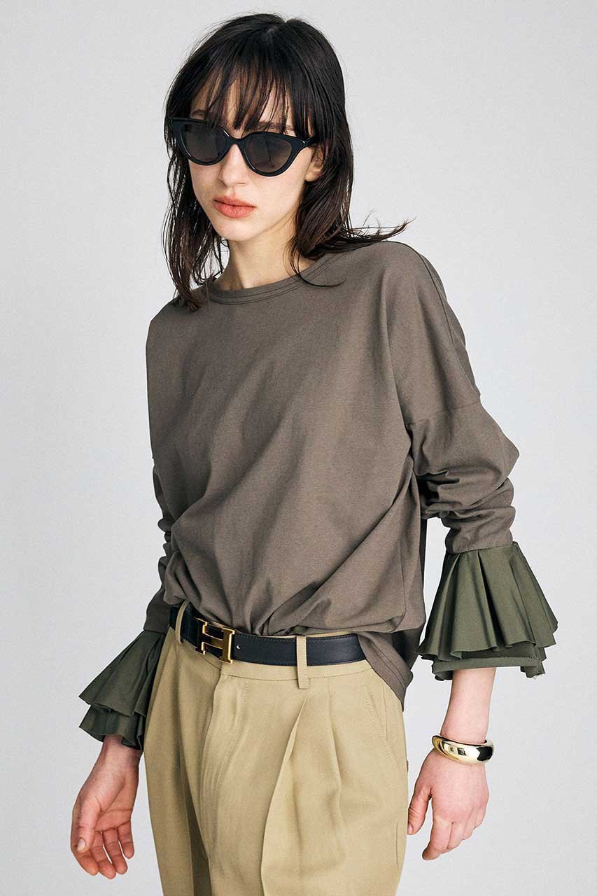 【ブリル/BRILL】のバックUポエットカットソー 人気、トレンドファッション・服の通販 founy(ファニー) 　ファッション　Fashion　レディースファッション　Fashion for Women　トップス・カットソー　Cut & Sew Tops　シャツ・ブラウス・オフィスカジュアル　Elegant Blouses & Button-Ups　ロングTシャツ・Tシャツ　Longline T-Shirts & Tees　カットソー・ベーシックTシャツ　Cut-and-Sewn Tops / Stretch Tees & Basics　スリーブ　Sleeve, Long Sleeve / Short Sleeve　タフタ　Taffeta, Structured Fabric　ロング　Long, Long-Length　エレガント 上品　Elegant　人気　Popular, Best Seller　今季　This Season, Current Season　other-3|ID: prp329100004851073 ipo3291000000035626870