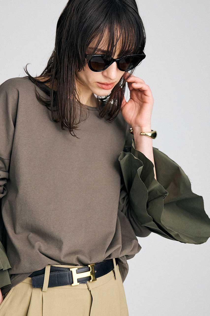 【ブリル/BRILL】のバックUポエットカットソー 人気、トレンドファッション・服の通販 founy(ファニー) 　ファッション　Fashion　レディースファッション　Fashion for Women　トップス・カットソー　Cut & Sew Tops　シャツ・ブラウス・オフィスカジュアル　Elegant Blouses & Button-Ups　ロングTシャツ・Tシャツ　Longline T-Shirts & Tees　カットソー・ベーシックTシャツ　Cut-and-Sewn Tops / Stretch Tees & Basics　スリーブ　Sleeve, Long Sleeve / Short Sleeve　タフタ　Taffeta, Structured Fabric　ロング　Long, Long-Length　エレガント 上品　Elegant　人気　Popular, Best Seller　今季　This Season, Current Season　other-4|ID: prp329100004851073 ipo3291000000035626871