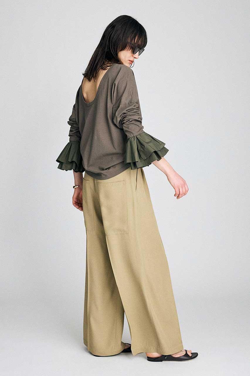 【ブリル/BRILL】のバックUポエットカットソー 人気、トレンドファッション・服の通販 founy(ファニー) 　ファッション　Fashion　レディースファッション　Fashion for Women　トップス・カットソー　Cut & Sew Tops　シャツ・ブラウス・オフィスカジュアル　Elegant Blouses & Button-Ups　ロングTシャツ・Tシャツ　Longline T-Shirts & Tees　カットソー・ベーシックTシャツ　Cut-and-Sewn Tops / Stretch Tees & Basics　スリーブ　Sleeve, Long Sleeve / Short Sleeve　タフタ　Taffeta, Structured Fabric　ロング　Long, Long-Length　エレガント 上品　Elegant　人気　Popular, Best Seller　今季　This Season, Current Season　other-8|ID: prp329100004851073 ipo3291000000035626876