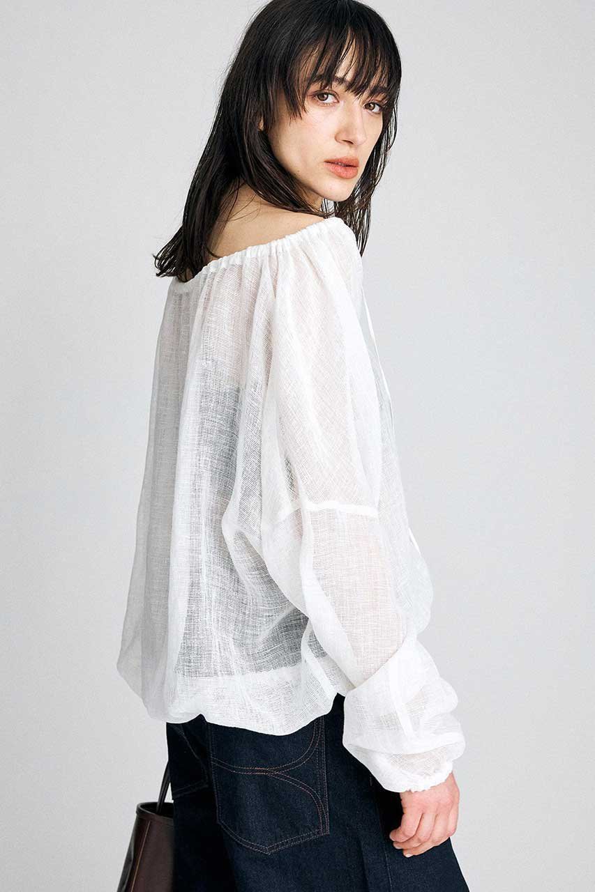 【ブリル/BRILL】のカラミギャザーブラウス 人気、トレンドファッション・服の通販 founy(ファニー) 　ファッション　Fashion　レディースファッション　Fashion for Women　トップス・カットソー　Cut & Sew Tops　シャツ・ブラウス・オフィスカジュアル　Elegant Blouses & Button-Ups　2026年　2026　ギャザー　Gathered, Ruffled　ストリング　String, Drawstring　スリーブ　Sleeve, Long Sleeve / Short Sleeve　フォルム　Silhouette, Form　リネン　Linen, Linen Fabric　ロング　Long, Long-Length　夏　Summer　春　Spring　S/S・春夏　SS, Spring/Summer, Warm Season　other-4|ID: prp329100004851074 ipo3291000000035568300