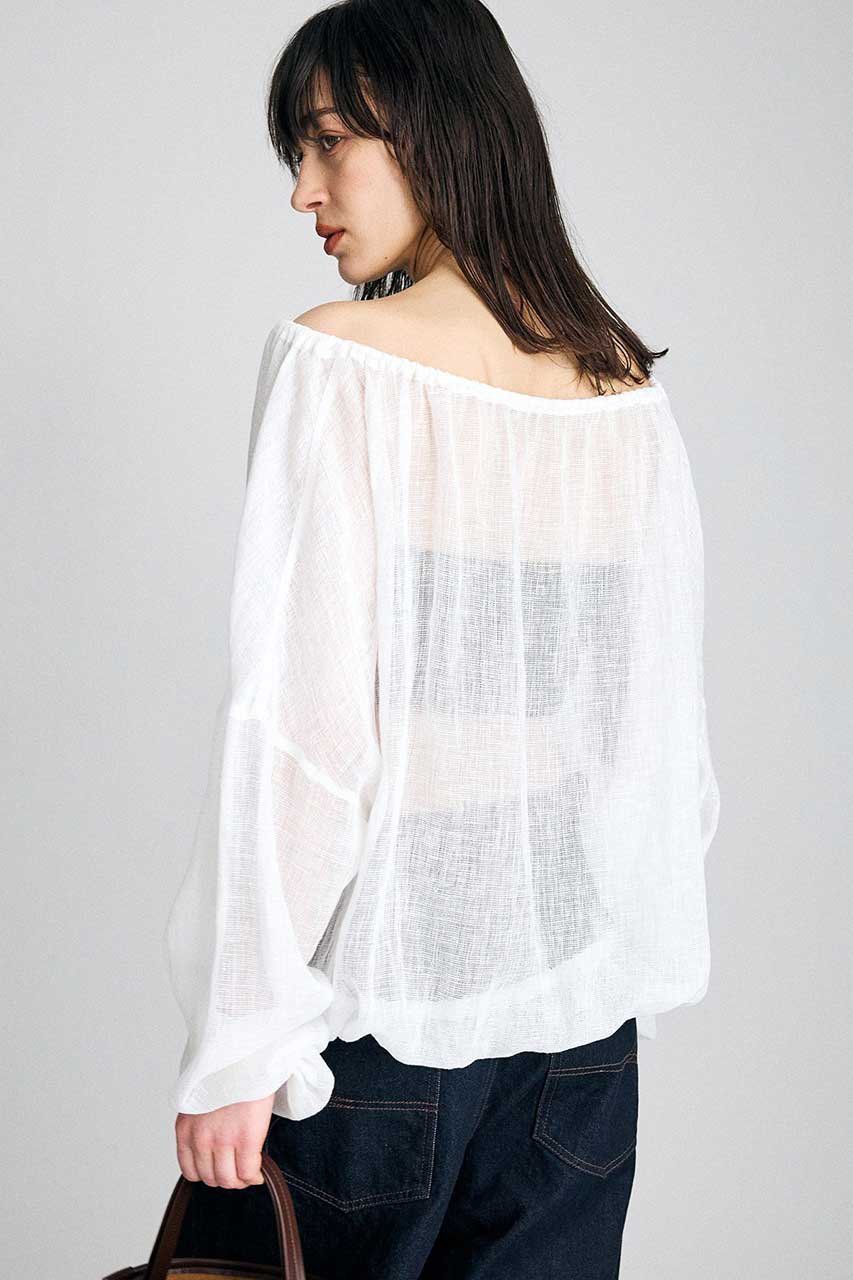 【ブリル/BRILL】のカラミギャザーブラウス 人気、トレンドファッション・服の通販 founy(ファニー) 　ファッション　Fashion　レディースファッション　Fashion for Women　トップス・カットソー　Cut & Sew Tops　シャツ・ブラウス・オフィスカジュアル　Elegant Blouses & Button-Ups　2026年　2026　ギャザー　Gathered, Ruffled　ストリング　String, Drawstring　スリーブ　Sleeve, Long Sleeve / Short Sleeve　フォルム　Silhouette, Form　リネン　Linen, Linen Fabric　ロング　Long, Long-Length　夏　Summer　春　Spring　S/S・春夏　SS, Spring/Summer, Warm Season　other-5|ID: prp329100004851074 ipo3291000000035568302