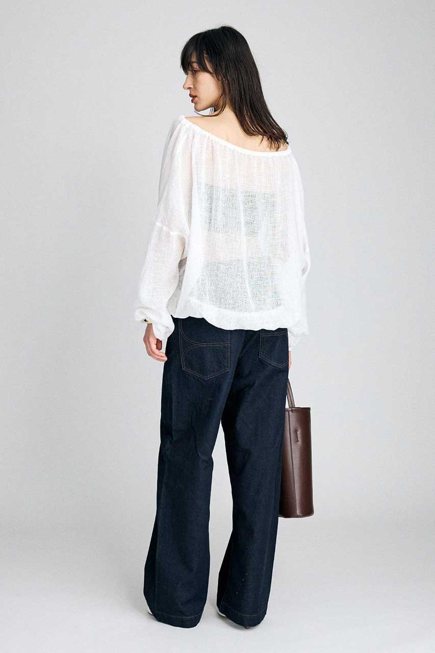 【ブリル/BRILL】のカラミギャザーブラウス 人気、トレンドファッション・服の通販 founy(ファニー) 　ファッション　Fashion　レディースファッション　Fashion for Women　トップス・カットソー　Cut & Sew Tops　シャツ・ブラウス・オフィスカジュアル　Elegant Blouses & Button-Ups　2026年　2026　ギャザー　Gathered, Ruffled　ストリング　String, Drawstring　スリーブ　Sleeve, Long Sleeve / Short Sleeve　フォルム　Silhouette, Form　リネン　Linen, Linen Fabric　ロング　Long, Long-Length　夏　Summer　春　Spring　S/S・春夏　SS, Spring/Summer, Warm Season　other-8|ID: prp329100004851074 ipo3291000000035568307