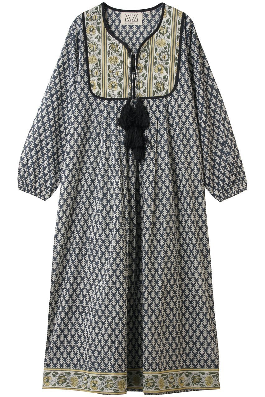【エスゼット ブロックプリント/SZ Blockprints】のKITTY DRESS REVERSED タッセル付きドレス インテリア・キッズ・メンズ・レディースファッション・服の通販 founy(ファニー) 　ファッション　Fashion　レディースファッション　Fashion for Women　ワンピース　Dresses　フォーマル・パーティードレス・結婚式用ドレス　Elegant & Casual Dresses　チュニック　Tunic Tops & Dresses　2026年　2026　エアリー　Airy Texture　タッセル　Tassel, Fringe　チュニック　Tunic, Long Top　ドレス　Dress, One-Piece　プリント　Print, Printed Pattern　マキシ　Maxi, Full Length　リゾート　Resort, Vacation Style　夏　Summer　春　Spring　S/S・春夏　SS, Spring/Summer, Warm Season　ネイビー|ID: prp329100004851080 ipo3291000000035568372