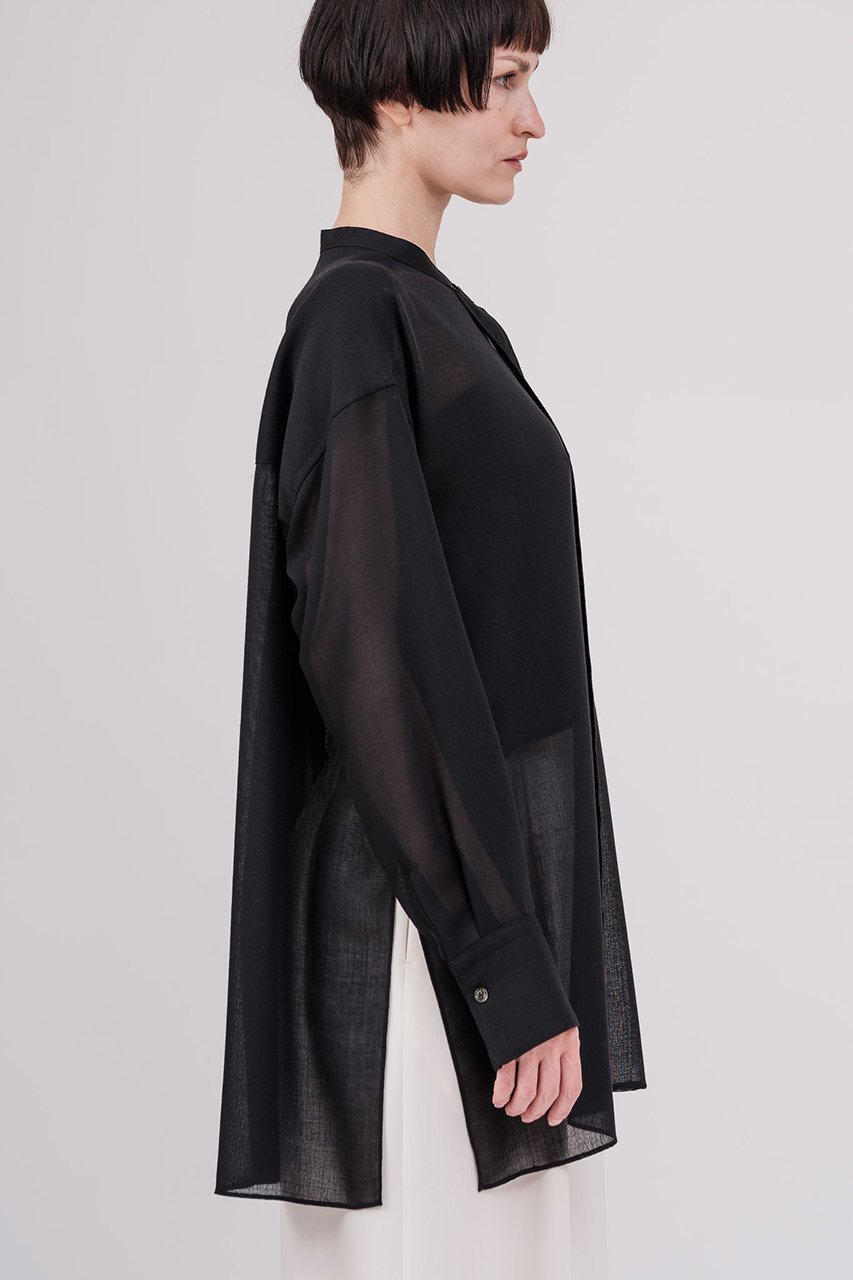 【ドメル/DOMELLE】のウール ブレンド ボイル シャツ 人気、トレンドファッション・服の通販 founy(ファニー) 　ファッション　Fashion　レディースファッション　Fashion for Women　トップス・カットソー　Cut & Sew Tops　シャツ・ブラウス・オフィスカジュアル　Elegant Blouses & Button-Ups　おすすめ　Recommended / Our Picks　サマー　Summer, Summer Style　シンプル　Simple, Minimal　スリーブ　Sleeve, Long Sleeve / Short Sleeve　セットアップ　Set-Up, Coordinated Outfit　タンク　Tank Top, Sleeveless Top　パッチ　Patch, Appliqué　ポケット　Pocket, Pocket Detail　ロング　Long, Long-Length　ワイド　Wide, Wide Fit　夏　Summer　other-7|ID: prp329100004851240 ipo3291000000036196440