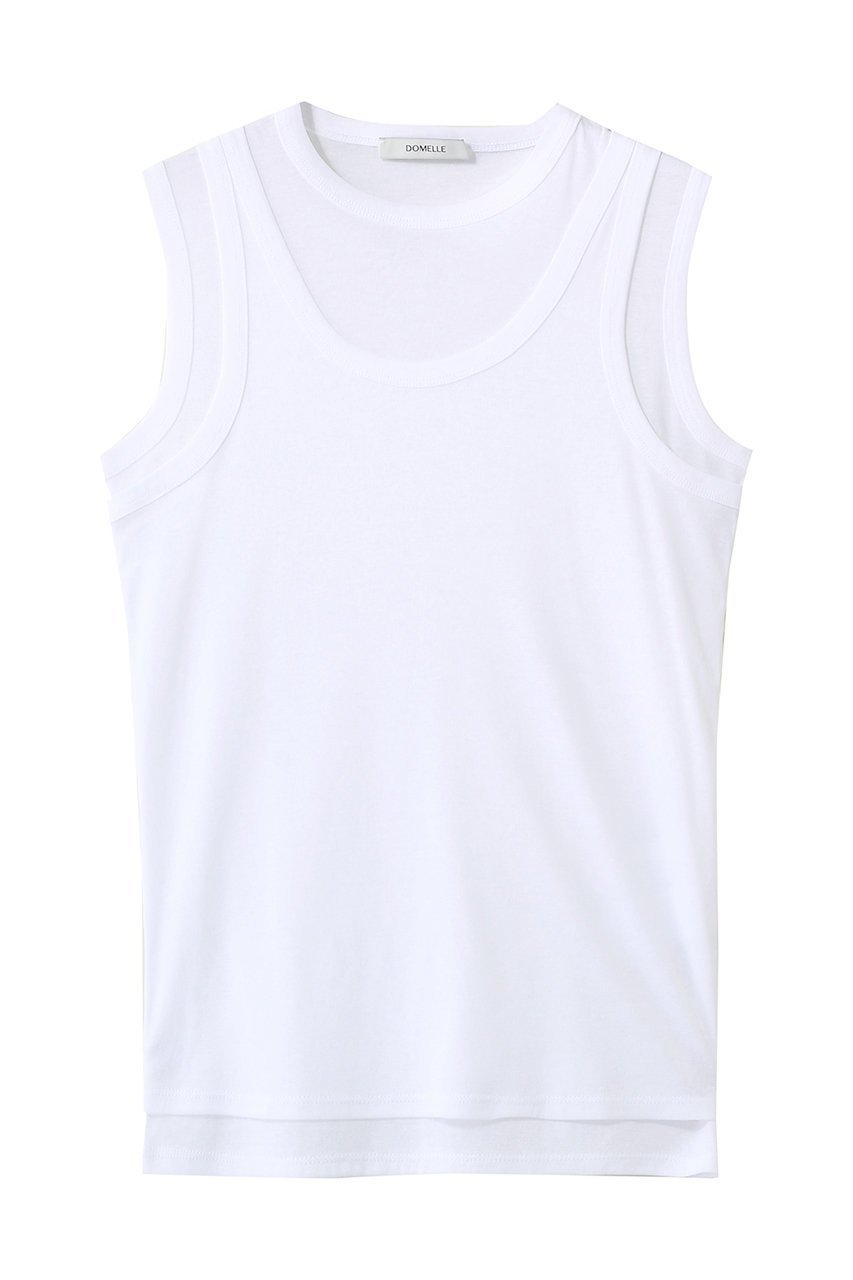 【ドメル/DOMELLE】のツイン レイヤー タンク インテリア・キッズ・メンズ・レディースファッション・服の通販 founy(ファニー) ファッション Fashion レディースファッション Fashion for Women トップス・カットソー Cut & Sew Tops キャミソール&ノースリーブ Camisoles & Sleeveless Tops シャツ・ブラウス・オフィスカジュアル Elegant Blouses & Button-Ups ロングTシャツ・Tシャツ Longline T-Shirts & Tees カットソー・ベーシックTシャツ Cut-and-Sewn Tops / Stretch Tees & Basics アメリカン American Style インナー Innerwear キャミソール Camisole, Spaghetti Strap Top コンパクト Compact, Small Size ジャケット Jacket, Outerwear スリーブ Sleeve, Long Sleeve / Short Sleeve タンク Tank Top, Sleeveless Top ノースリーブ Sleeveless, No-Sleeve フィット Fit, Slim Fit ベスト Vest, Waistcoat ボトム Bottoms, Lower Wear ホワイト|ID: prp329100004851241 ipo3291000000035883364