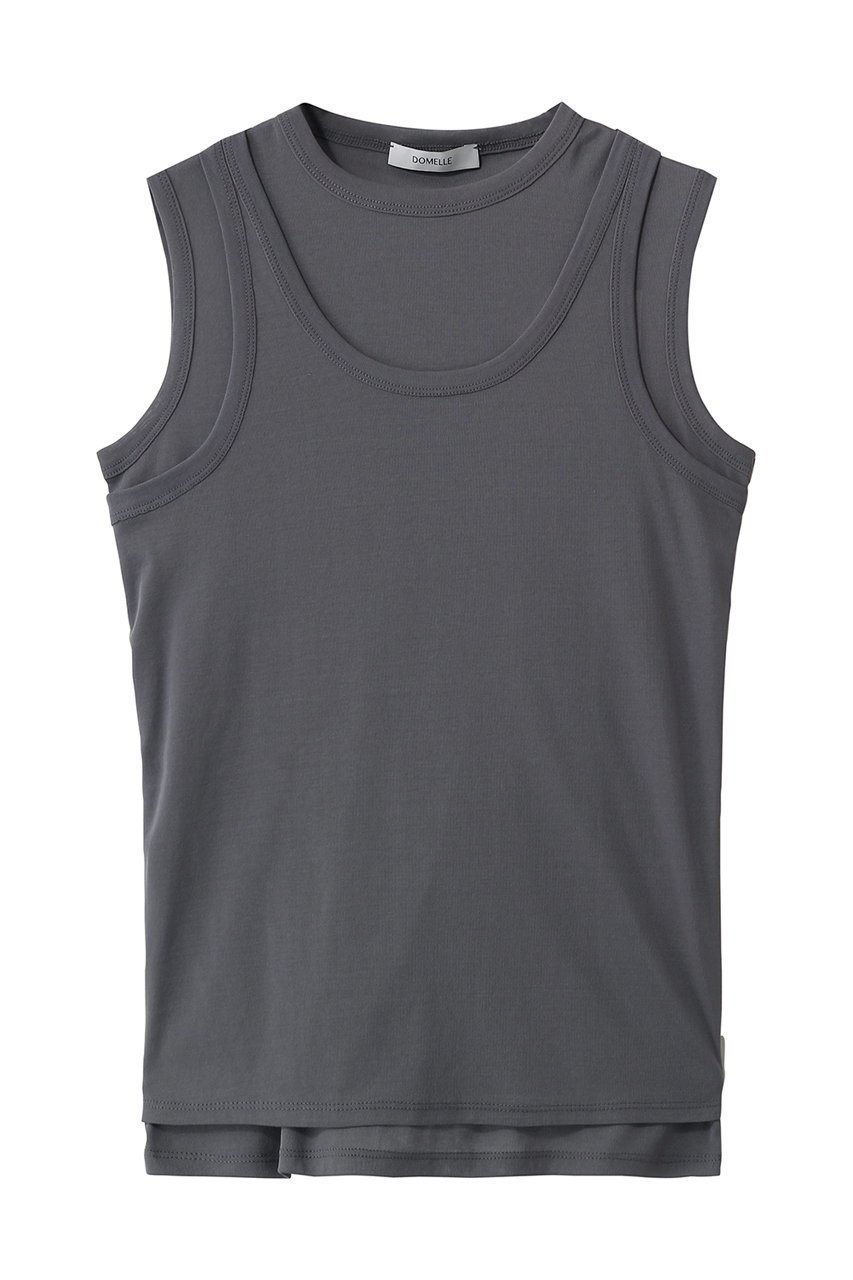 【ドメル/DOMELLE】のツイン レイヤー タンク インテリア・キッズ・メンズ・レディースファッション・服の通販 founy(ファニー) ファッション Fashion レディースファッション Fashion for Women トップス・カットソー Cut & Sew Tops キャミソール&ノースリーブ Camisoles & Sleeveless Tops シャツ・ブラウス・オフィスカジュアル Elegant Blouses & Button-Ups ロングTシャツ・Tシャツ Longline T-Shirts & Tees カットソー・ベーシックTシャツ Cut-and-Sewn Tops / Stretch Tees & Basics アメリカン American Style インナー Innerwear キャミソール Camisole, Spaghetti Strap Top コンパクト Compact, Small Size ジャケット Jacket, Outerwear スリーブ Sleeve, Long Sleeve / Short Sleeve タンク Tank Top, Sleeveless Top ノースリーブ Sleeveless, No-Sleeve フィット Fit, Slim Fit ベスト Vest, Waistcoat ボトム Bottoms, Lower Wear グレー|ID: prp329100004851241 ipo3291000000035883365