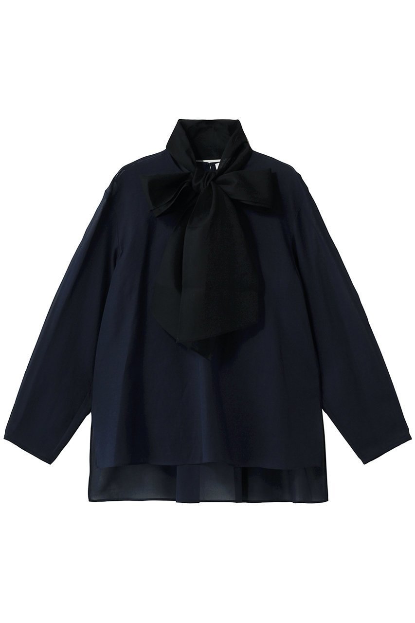 【ドメル/DOMELLE】のボウタイ ブラウス インテリア・キッズ・メンズ・レディースファッション・服の通販 founy(ファニー) 　ファッション　Fashion　レディースファッション　Fashion for Women　トップス・カットソー　Cut & Sew Tops　シャツ・ブラウス・オフィスカジュアル　Elegant Blouses & Button-Ups　2026年　2026　おすすめ　Recommended / Our Picks　インナー　Innerwear　シアー　Sheer, See-Through　スリーブ　Sleeve, Long Sleeve / Short Sleeve　テクスチャー　Texture, Textured Fabric　バランス　Balance, Style Balance　フランス　France, French　ボックス　Boxy, Box Shape　ロング　Long, Long-Length　ワイド　Wide, Wide Fit　夏　Summer　春　Spring　S/S・春夏　SS, Spring/Summer, Warm Season　ネイビー|ID: prp329100004851248 ipo3291000000035576008