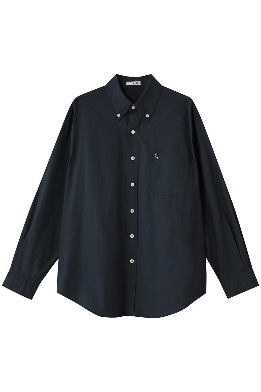 【クラネ/CLANE】のLOGO BUTTON-DOWN BASIC SHIRTS シャツ/ブラウス インテリア・キッズ・メンズ・レディースファッション・服の通販 founy(ファニー) 　ファッション　Fashion　レディースファッション　Fashion for Women　トップス・カットソー　Cut & Sew Tops　シャツ・ブラウス・オフィスカジュアル　Elegant Blouses & Button-Ups　2026年　2026　ショルダー　Shoulder, Shoulder Strap　スリーブ　Sleeve, Long Sleeve / Short Sleeve　ロング　Long, Long-Length　夏　Summer　春　Spring　S/S・春夏　SS, Spring/Summer, Warm Season　NAVY|ID: prp329100004851249 ipo3291000000035576020