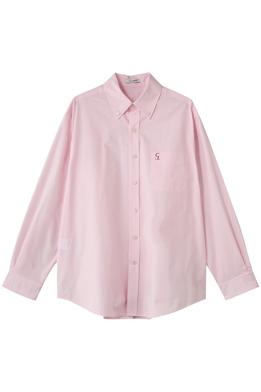 【クラネ/CLANE】のLOGO BUTTON-DOWN BASIC SHIRTS シャツ/ブラウス インテリア・キッズ・メンズ・レディースファッション・服の通販 founy(ファニー) 　ファッション　Fashion　レディースファッション　Fashion for Women　トップス・カットソー　Cut & Sew Tops　シャツ・ブラウス・オフィスカジュアル　Elegant Blouses & Button-Ups　2026年　2026　ショルダー　Shoulder, Shoulder Strap　スリーブ　Sleeve, Long Sleeve / Short Sleeve　ロング　Long, Long-Length　夏　Summer　春　Spring　S/S・春夏　SS, Spring/Summer, Warm Season　PINK|ID: prp329100004851249 ipo3291000000035576021