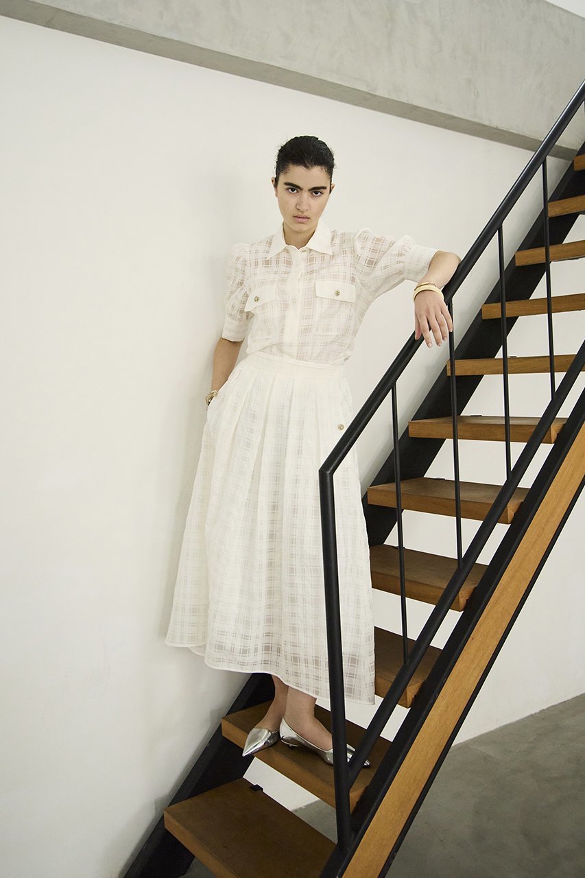 【エムダブリュー/MW】のコットンシルク チェック スカート 人気、トレンドファッション・服の通販 founy(ファニー) 　ファッション　Fashion　レディースファッション　Fashion for Women　スカート　Skirts　ロングスカート　Long Skirts / Maxi & Midi Skirts　シルク　Silk, 100% Silk　チェック　Check, Plaid, Tartan　フレア　Flare, Flared　ロング　Long, Long-Length　エレガント 上品　Elegant　新作・新入荷　New Arrivals / New In　other-6|ID: prp329100004851254 ipo3291000000035576092