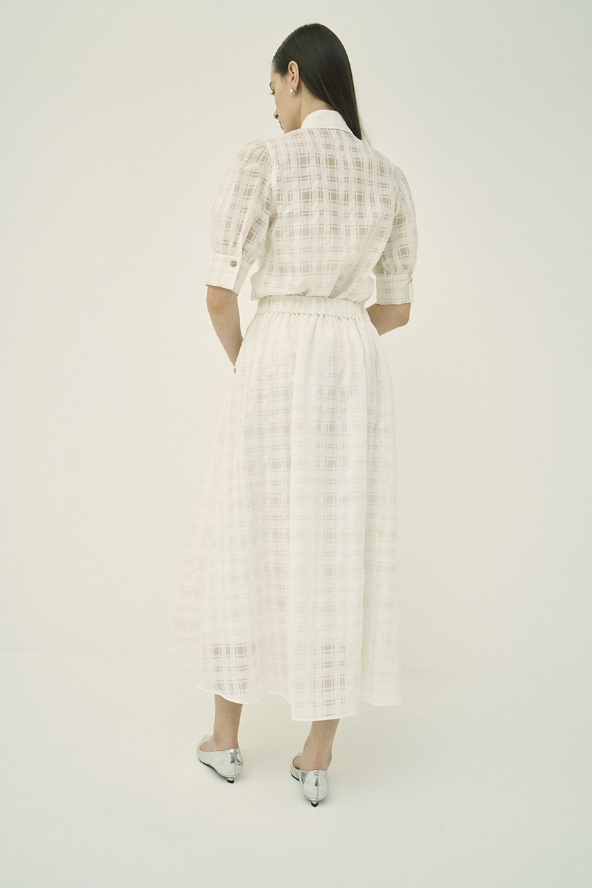 【エムダブリュー/MW】のコットンシルク チェック スカート 人気、トレンドファッション・服の通販 founy(ファニー) 　ファッション　Fashion　レディースファッション　Fashion for Women　スカート　Skirts　ロングスカート　Long Skirts / Maxi & Midi Skirts　シルク　Silk, 100% Silk　チェック　Check, Plaid, Tartan　フレア　Flare, Flared　ロング　Long, Long-Length　エレガント 上品　Elegant　新作・新入荷　New Arrivals / New In　other-8|ID: prp329100004851254 ipo3291000000035576094