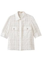 【エムダブリュー/MW】のコットンシルク チェック ブラウス 人気、トレンドファッション・服の通販 founy(ファニー) ファッション Fashion レディースファッション Fashion for Women トップス・カットソー Cut & Sew Tops シャツ・ブラウス・オフィスカジュアル Elegant Blouses & Button-Ups ショート Short, Short Length シルク Silk, 100% Silk スリーブ Sleeve, Long Sleeve / Short Sleeve チェック Check, Plaid, Tartan バランス Balance, Style Balance フレア Flare, Flared 新作・新入荷 New Arrivals / New In thumbnail ホワイト|ID: prp329100004851255 ipo3291000000035576096