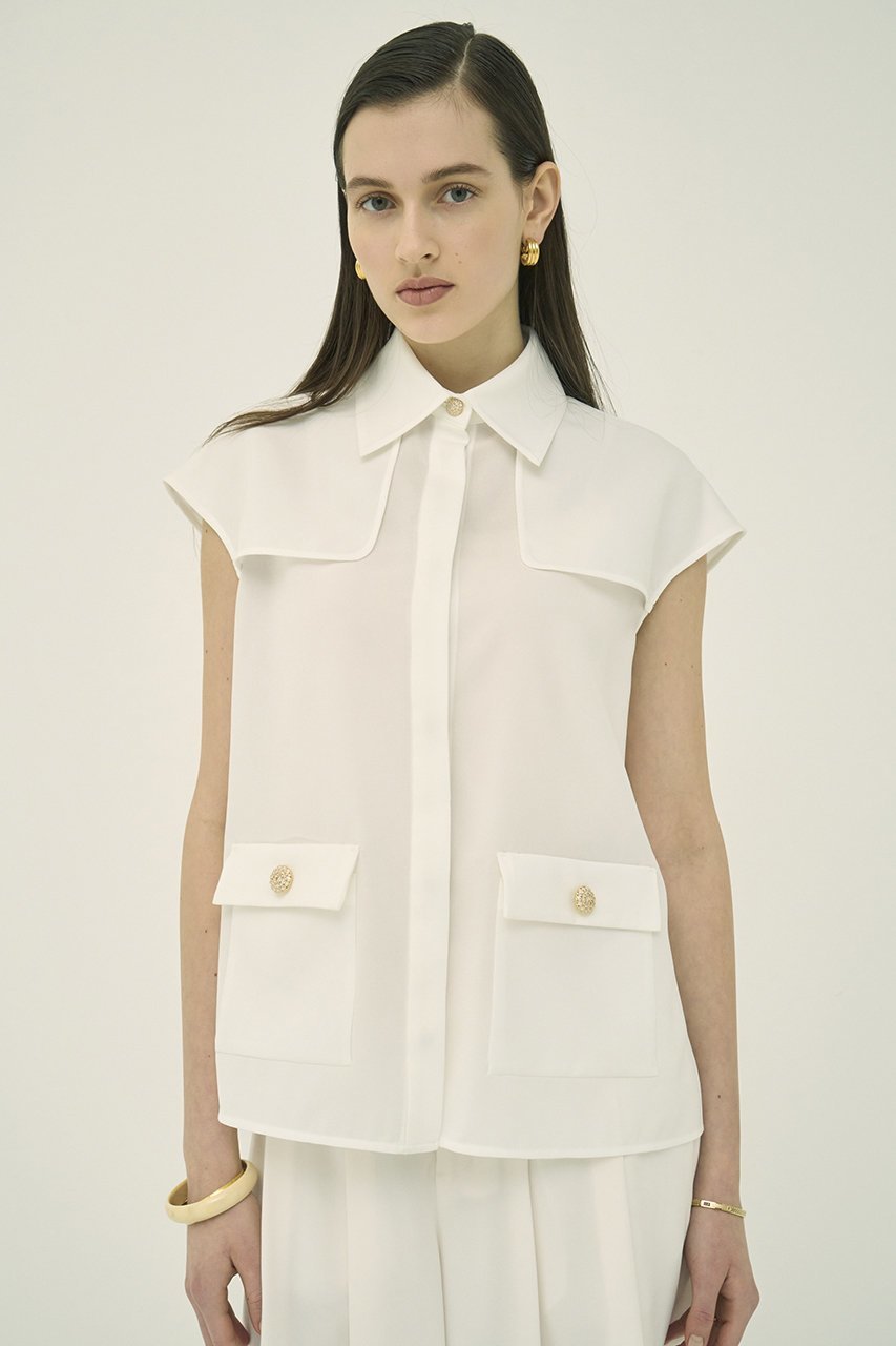 【エムダブリュー/MW】のトリアセテート (D) スリーブレス ブラウス 人気、トレンドファッション・服の通販 founy(ファニー) 　ファッション　Fashion　レディースファッション　Fashion for Women　トップス・カットソー　Cut & Sew Tops　キャミソール&ノースリーブ　Camisoles & Sleeveless Tops　シャツ・ブラウス・オフィスカジュアル　Elegant Blouses & Button-Ups　2026年　2026　イレギュラー　Irregular Design　インナー　Innerwear　ジャケット　Jacket, Outerwear　スリーブ　Sleeve, Long Sleeve / Short Sleeve　ノースリーブ　Sleeveless, No-Sleeve　ボトム　Bottoms, Lower Wear　モダン　Modern, Contemporary　リュクス　Luxury, Elegant, High-End, Chic　エレガント 上品　Elegant　夏　Summer　定番　Standard, Basic Item　春　Spring　S/S・春夏　SS, Spring/Summer, Warm Season　other-7|ID: prp329100004851259 ipo3291000000035640688