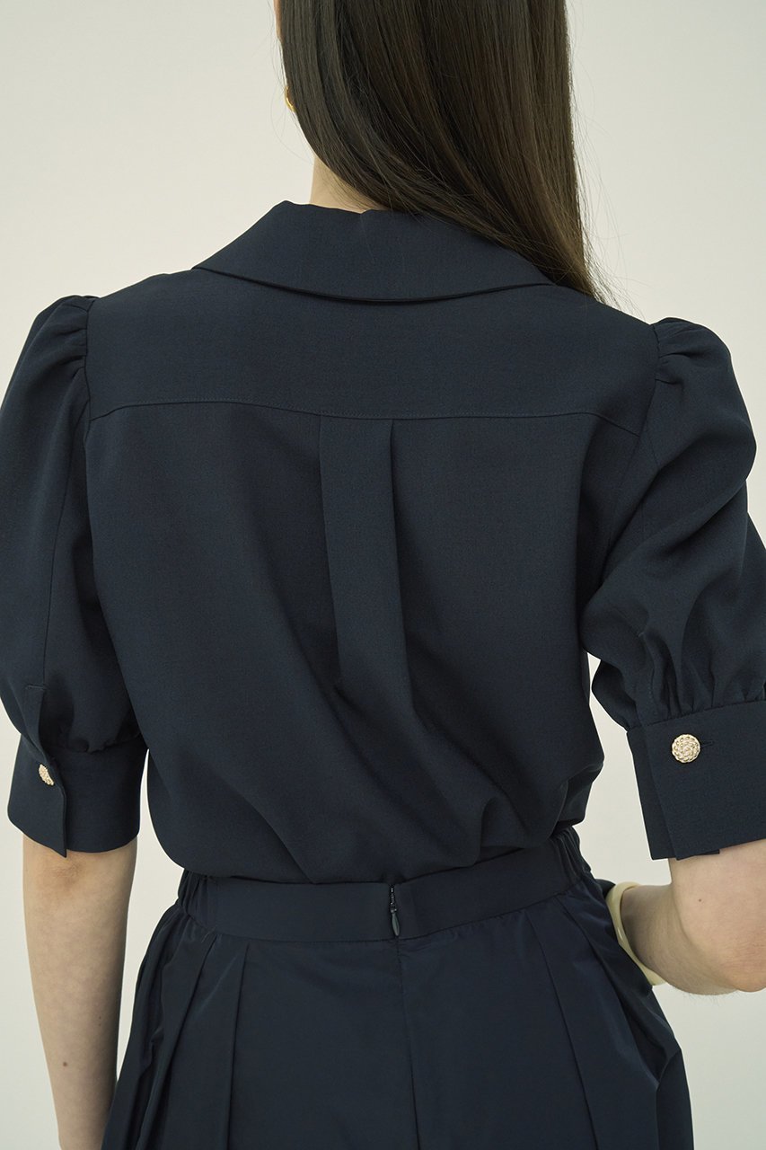 【エムダブリュー/MW】のトリアセテート (D) Vネック ハーフスリーブ ブラウス 人気、トレンドファッション・服の通販 founy(ファニー) 　ファッション　Fashion　レディースファッション　Fashion for Women　トップス・カットソー　Cut & Sew Tops　シャツ・ブラウス・オフィスカジュアル　Elegant Blouses & Button-Ups　Vネックトップス　V-Neck Tops / V-Cut Neckline Shirts　イレギュラー　Irregular Design　ギャザー　Gathered, Ruffled　ショート　Short, Short Length　スリーブ　Sleeve, Long Sleeve / Short Sleeve　ハーフ　Half, Half-Length　エレガント 上品　Elegant　定番　Standard, Basic Item　新作・新入荷　New Arrivals / New In　other-8|ID: prp329100004851260 ipo3291000000035576180