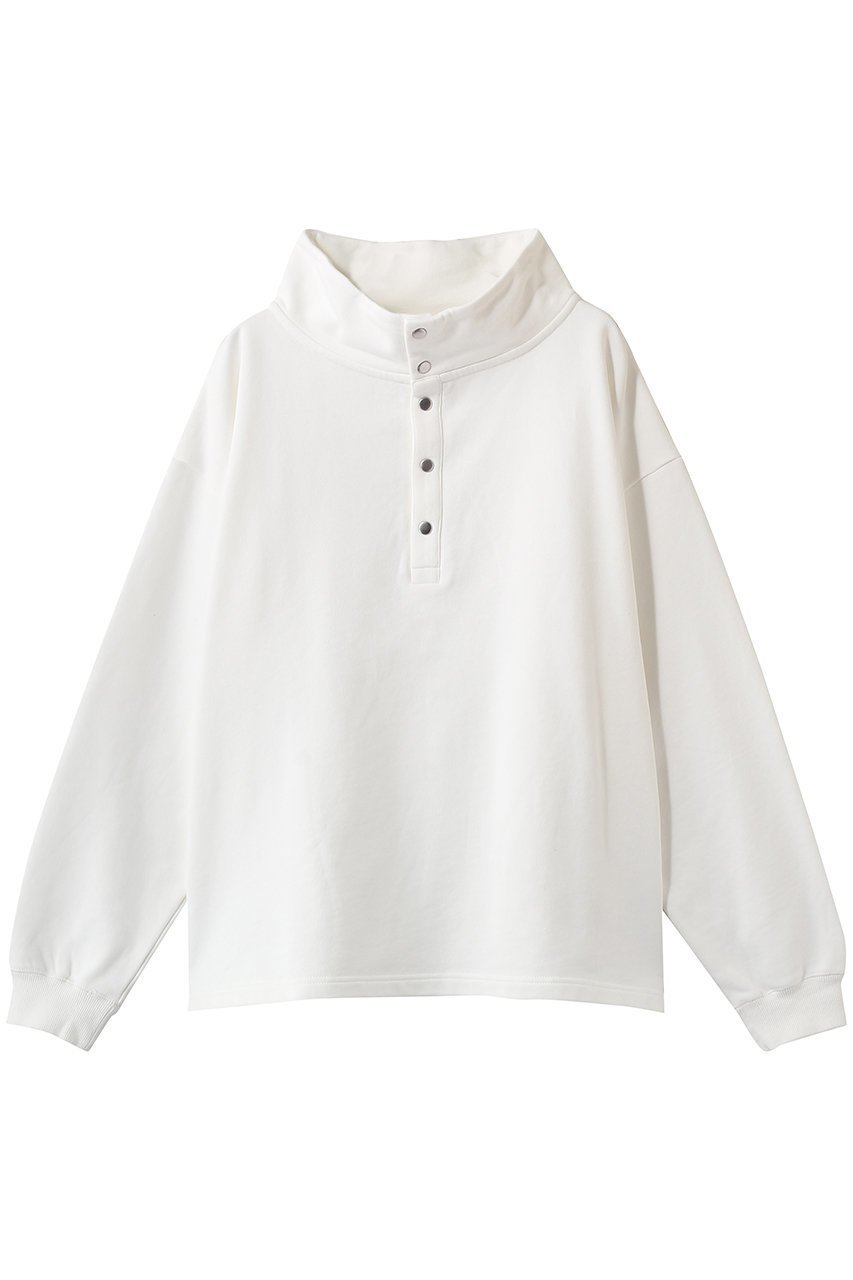 【ガリャルダガランテ/GALLARDAGALANTE】のハーフスナップスウェット インテリア・キッズ・メンズ・レディースファッション・服の通販 founy(ファニー) 　ファッション　Fashion　レディースファッション　Fashion for Women　トップス・カットソー　Cut & Sew Tops　シャツ・ブラウス・オフィスカジュアル　Elegant Blouses & Button-Ups　レディースパーカー・カジュアルフーディー　Casual Hoodies & Sweatshirts　ロングTシャツ・Tシャツ　Longline T-Shirts & Tees　スウェット・クルーネックトップス　Sweatshirts & Crewnecks / Relaxed Fit Sweat Tops　カットソー・ベーシックTシャツ　Cut-and-Sewn Tops / Stretch Tees & Basics　2026年　2026　スウェット / スエット　Sweatshirt, Sweatwear　フロント　Front, Front Design　ボトム　Bottoms, Lower Wear　夏　Summer　春　Spring　S/S・春夏　SS, Spring/Summer, Warm Season　オフホワイト|ID: prp329100004851265 ipo3291000000035576239