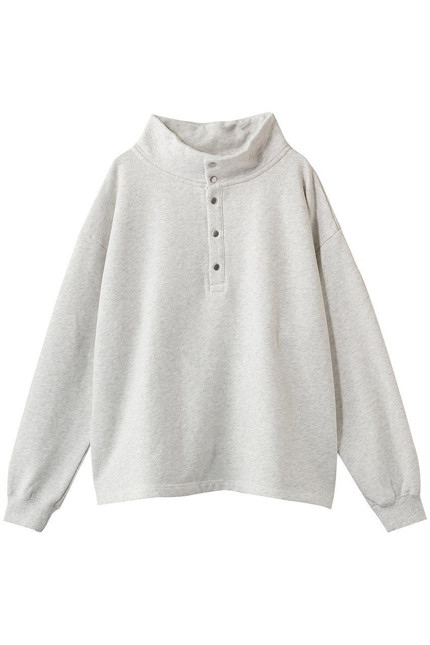 【ガリャルダガランテ/GALLARDAGALANTE】のハーフスナップスウェット インテリア・キッズ・メンズ・レディースファッション・服の通販 founy(ファニー) 　ファッション　Fashion　レディースファッション　Fashion for Women　トップス・カットソー　Cut & Sew Tops　シャツ・ブラウス・オフィスカジュアル　Elegant Blouses & Button-Ups　レディースパーカー・カジュアルフーディー　Casual Hoodies & Sweatshirts　ロングTシャツ・Tシャツ　Longline T-Shirts & Tees　スウェット・クルーネックトップス　Sweatshirts & Crewnecks / Relaxed Fit Sweat Tops　カットソー・ベーシックTシャツ　Cut-and-Sewn Tops / Stretch Tees & Basics　2026年　2026　スウェット / スエット　Sweatshirt, Sweatwear　フロント　Front, Front Design　ボトム　Bottoms, Lower Wear　夏　Summer　春　Spring　S/S・春夏　SS, Spring/Summer, Warm Season　ライトグレー|ID: prp329100004851265 ipo3291000000035576241