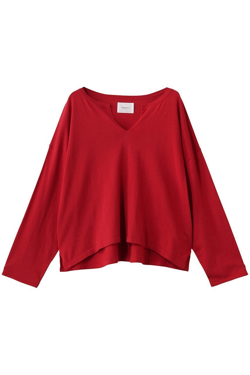 【ミディウミソリッド/MIDIUMISOLID】のskipper wide P/O プルオーバー インテリア・キッズ・メンズ・レディースファッション・服の通販 founy(ファニー) 　ファッション　Fashion　レディースファッション　Fashion for Women　トップス・カットソー　Cut & Sew Tops　ニット　Knit Tops & Sweaters　カジュアルプルオーバー・ニットトップス　Pullovers & Knit Tops / Casual Pullovers　2026年　2026　スリット　Slit, Slit Detail　ハイネック　High Neck, Mock Neck　夏　Summer　春　Spring　S/S・春夏　SS, Spring/Summer, Warm Season　red|ID: prp329100004851275 ipo3291000000035576350