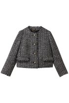 【アルアバイル/allureville】のツィードノーカラージャケット ブラック系|ID: prp329100004851278 ipo3291000000035719124