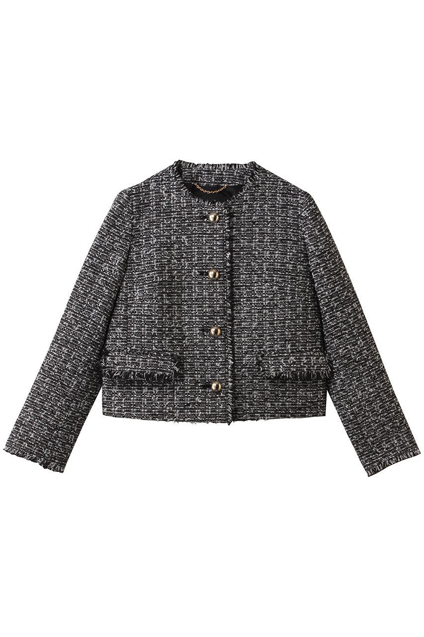 【アルアバイル/allureville】のツィードノーカラージャケット インテリア・キッズ・メンズ・レディースファッション・服の通販 founy(ファウニー) 　ファッション　Fashion　レディースファッション　Fashion for Women　アウター　Coat / Outerwear Collection　レディースジャケット・軽アウター　Jackets　ノーカラージャケット / シンプル上品コーデ　Collarless Jackets　コンパクト　Compact, Small Size　ジャケット　Jacket, Outerwear　パーティ　Party, Party Style　ブラック系|ID: prp329100004851278 ipo3291000000036838417