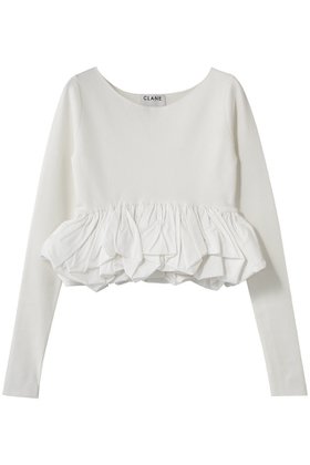 【クラネ/CLANE】 W BALLOON SHORT KNIT TOPS ニット/セーター人気、トレンドファッション・服の通販 founy(ファニー) ファッション Fashion レディースファッション Fashion for Women トップス・カットソー Cut & Sew Tops ニット Knit Tops & Sweaters カジュアルプルオーバー・ニットトップス Pullovers & Knit Tops / Casual Pullovers 2026年 2026 オケージョン Occasion Wear セーター Sweater, Knitwear バルーン Balloon, Balloon Silhouette パーティ Party, Party Style ペプラム Peplum, Flared Hem 夏 Summer 春 Spring S/S・春夏 SS, Spring/Summer, Warm Season |ID:prp329100004851279